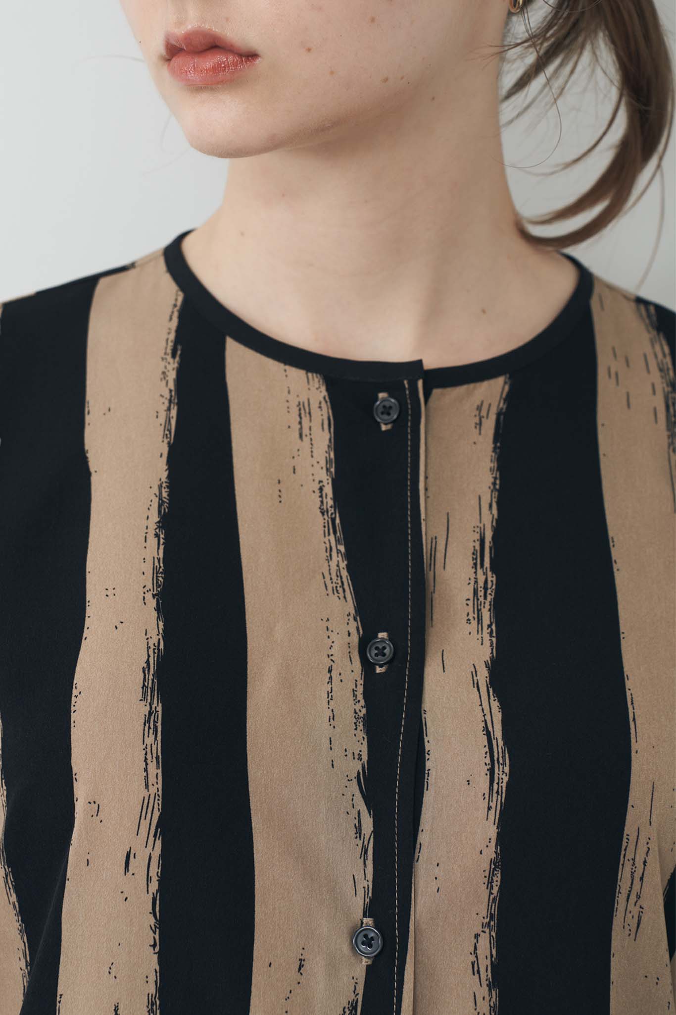 Hand-drawn striped shirt dress