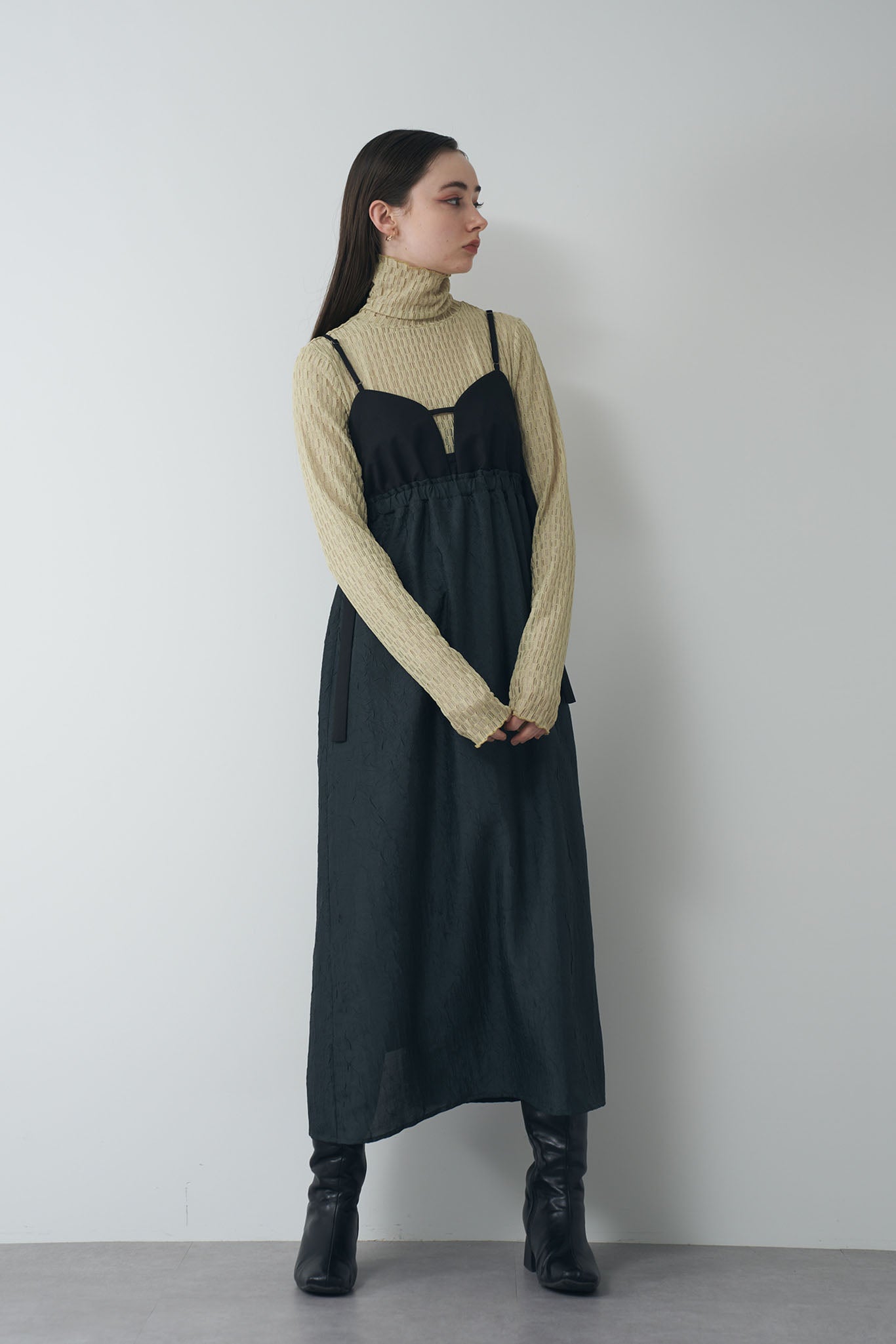 Jacquard combination camisole dress