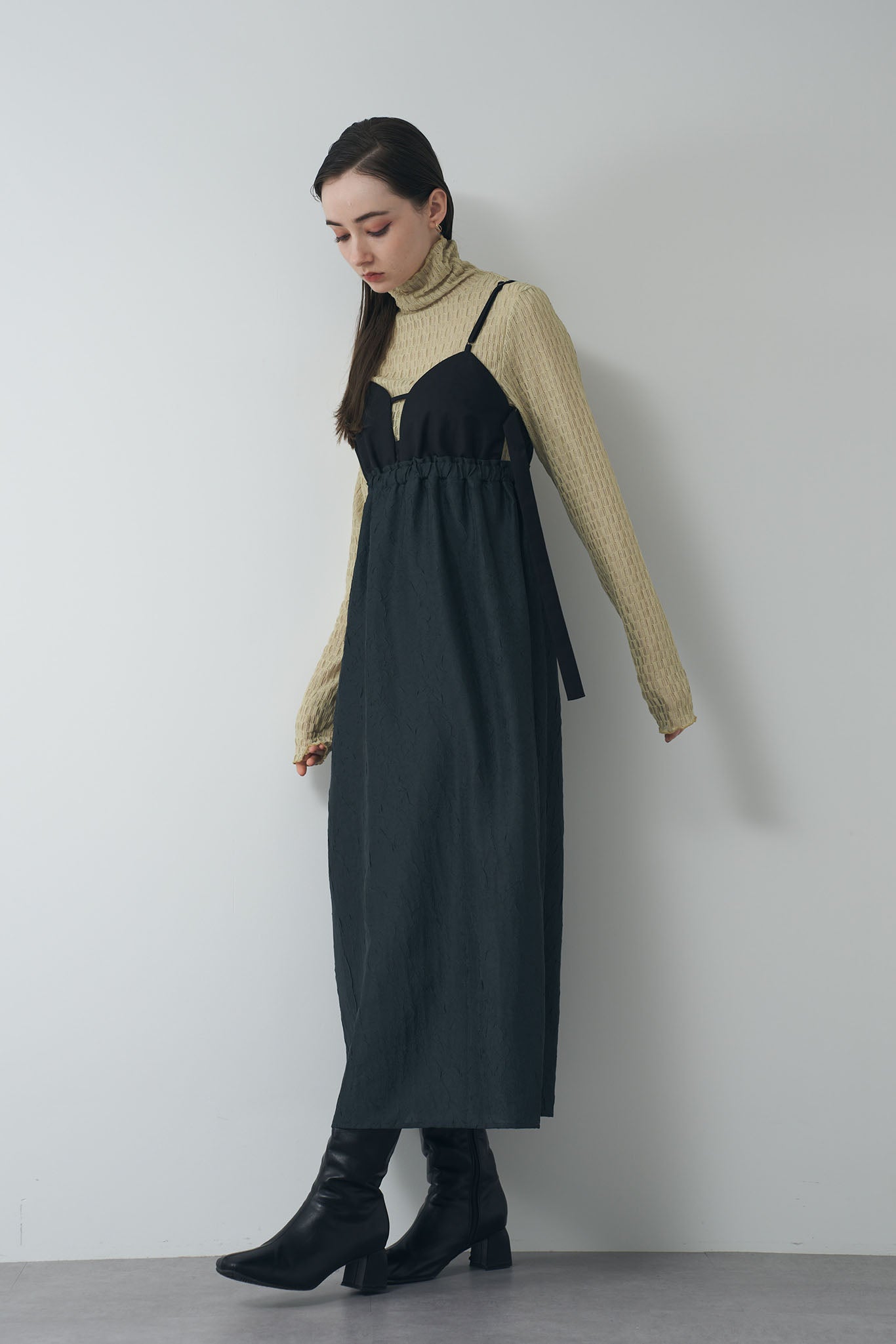 Jacquard combination camisole dress