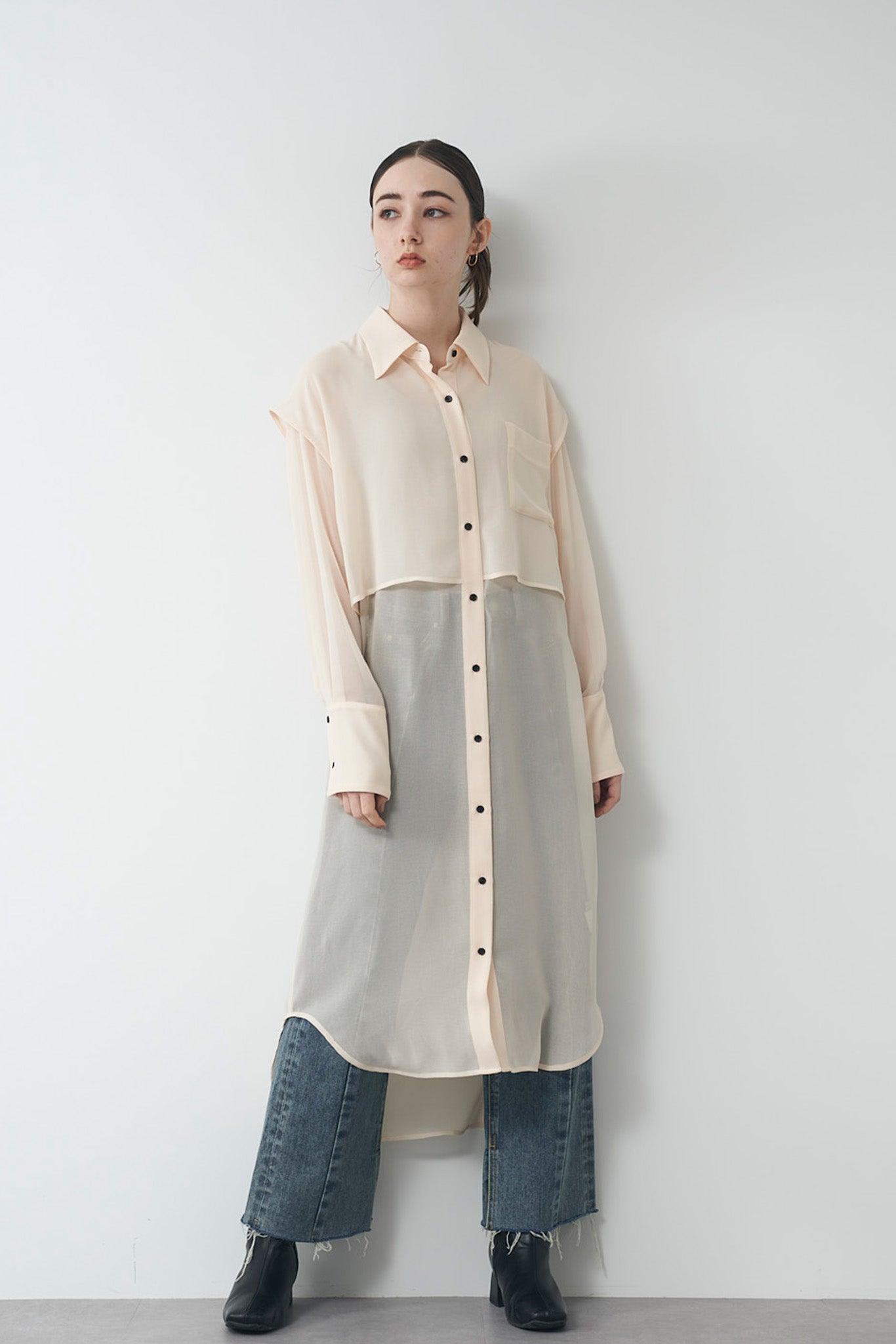 シアレイヤードシャツチュニック