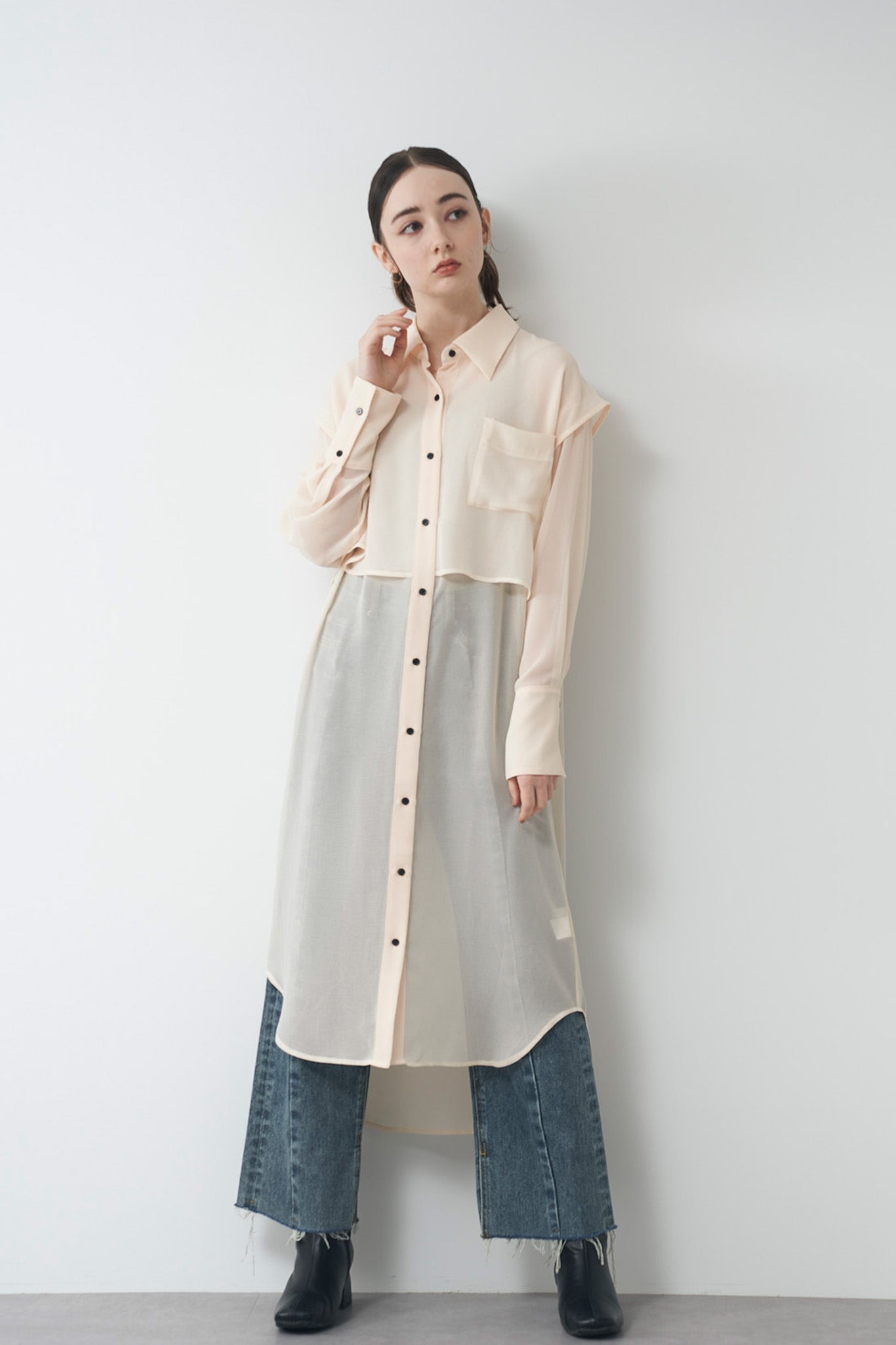 シアレイヤードシャツチュニック