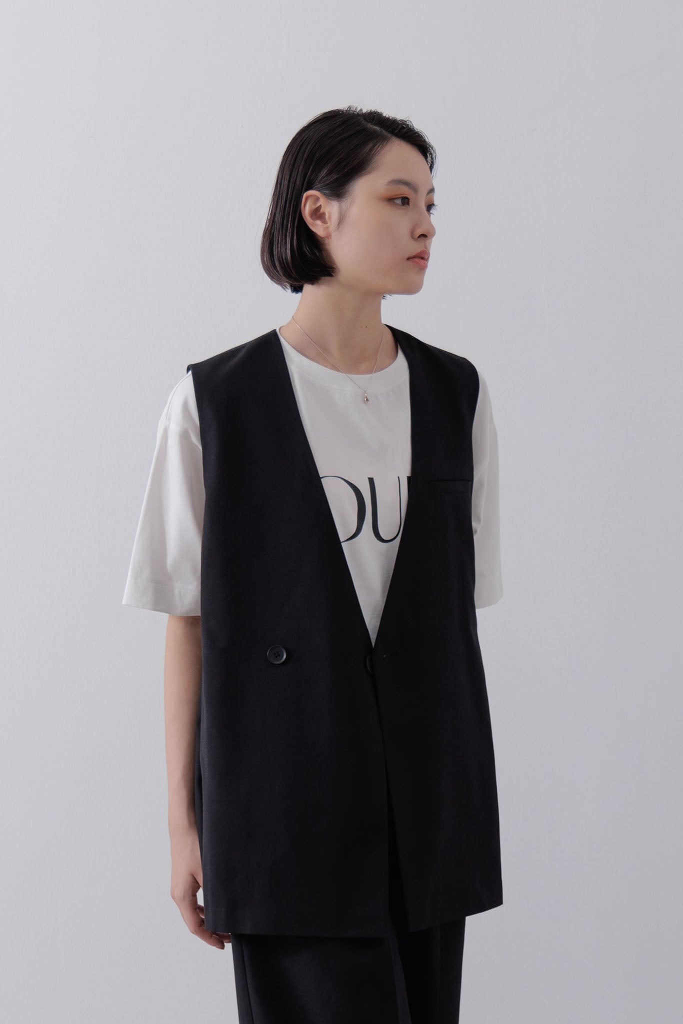 No collar gilet