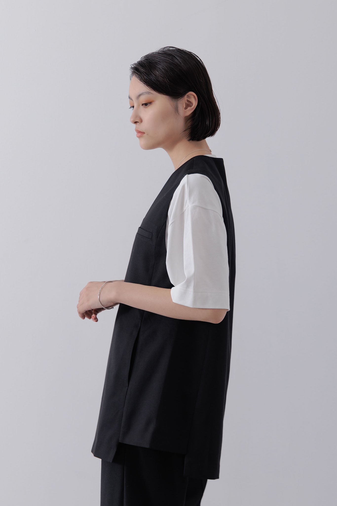 No collar gilet