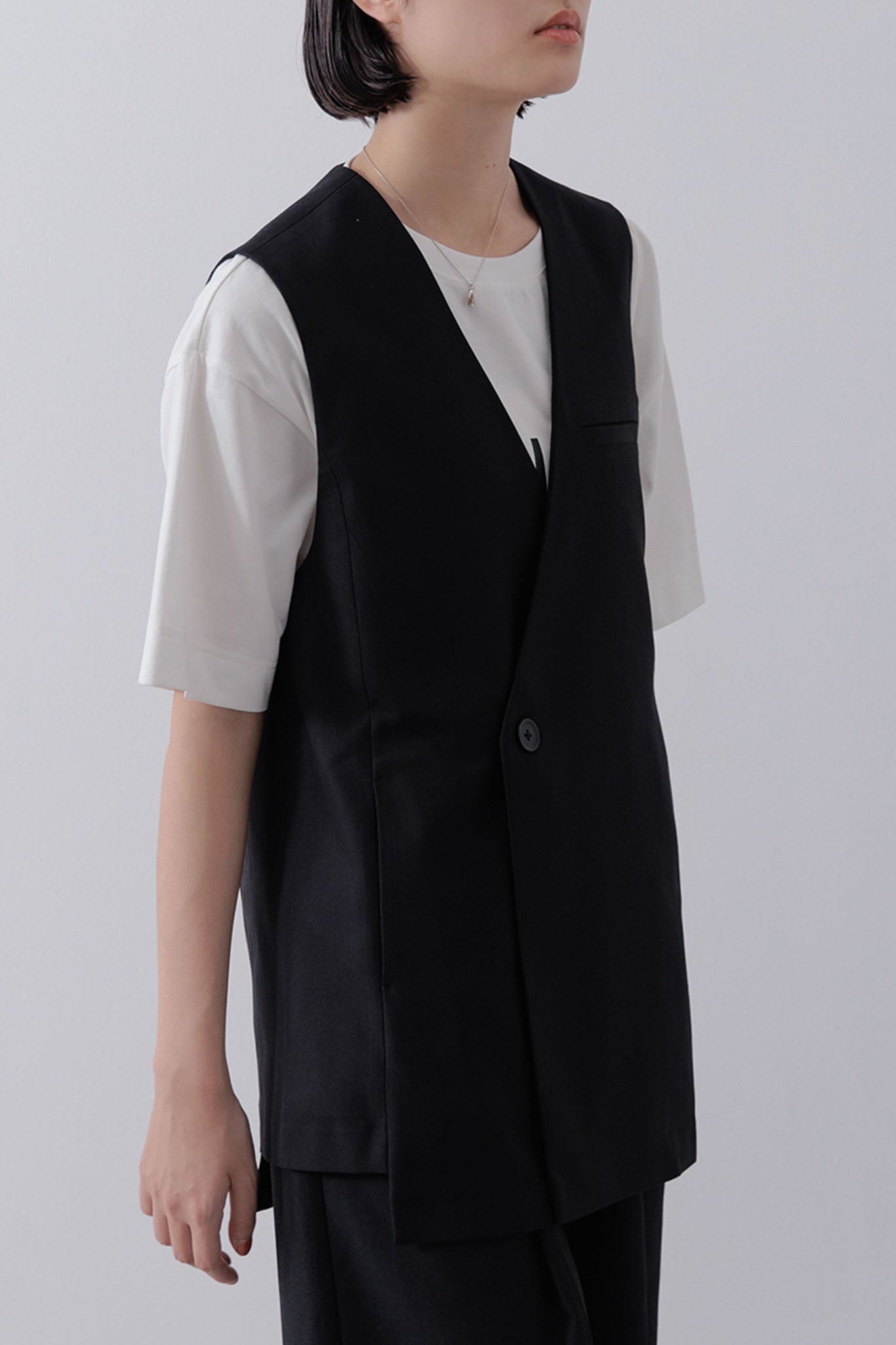 No collar gilet