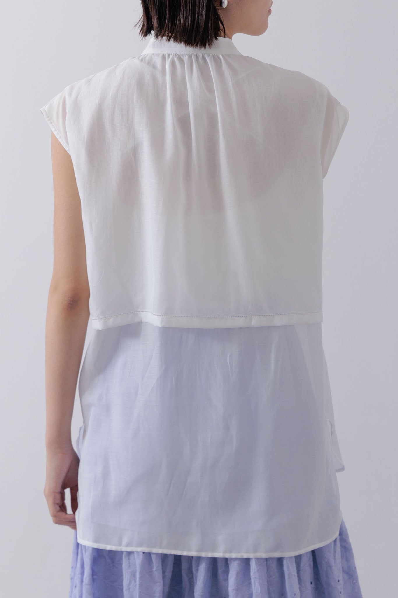 Sleeveless Cape Blouse