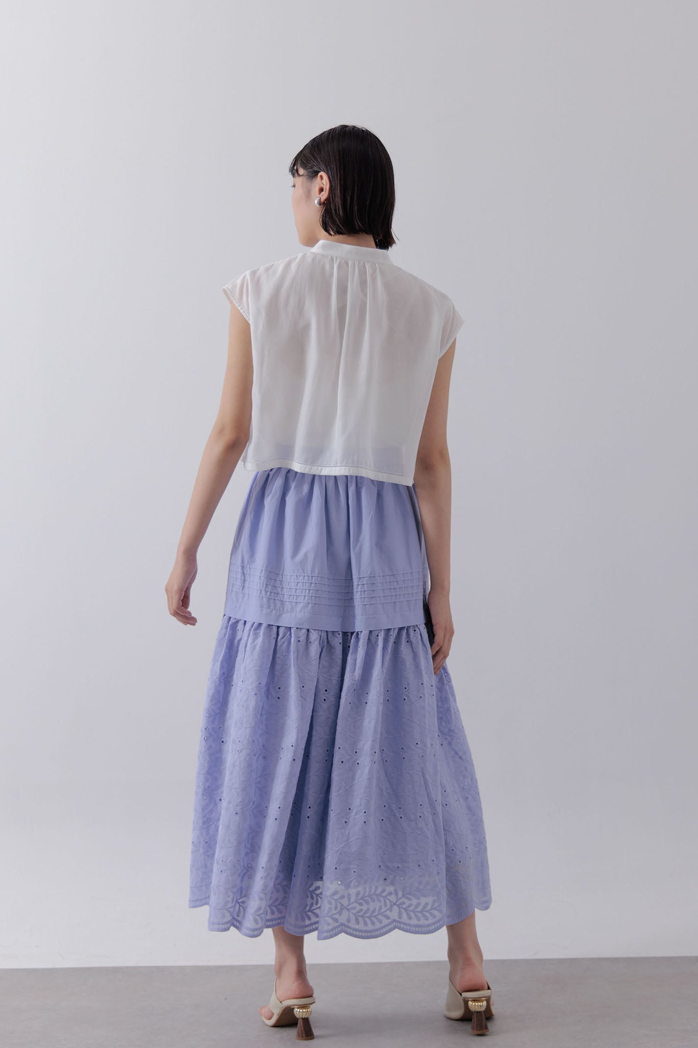 Sleeveless Cape Blouse