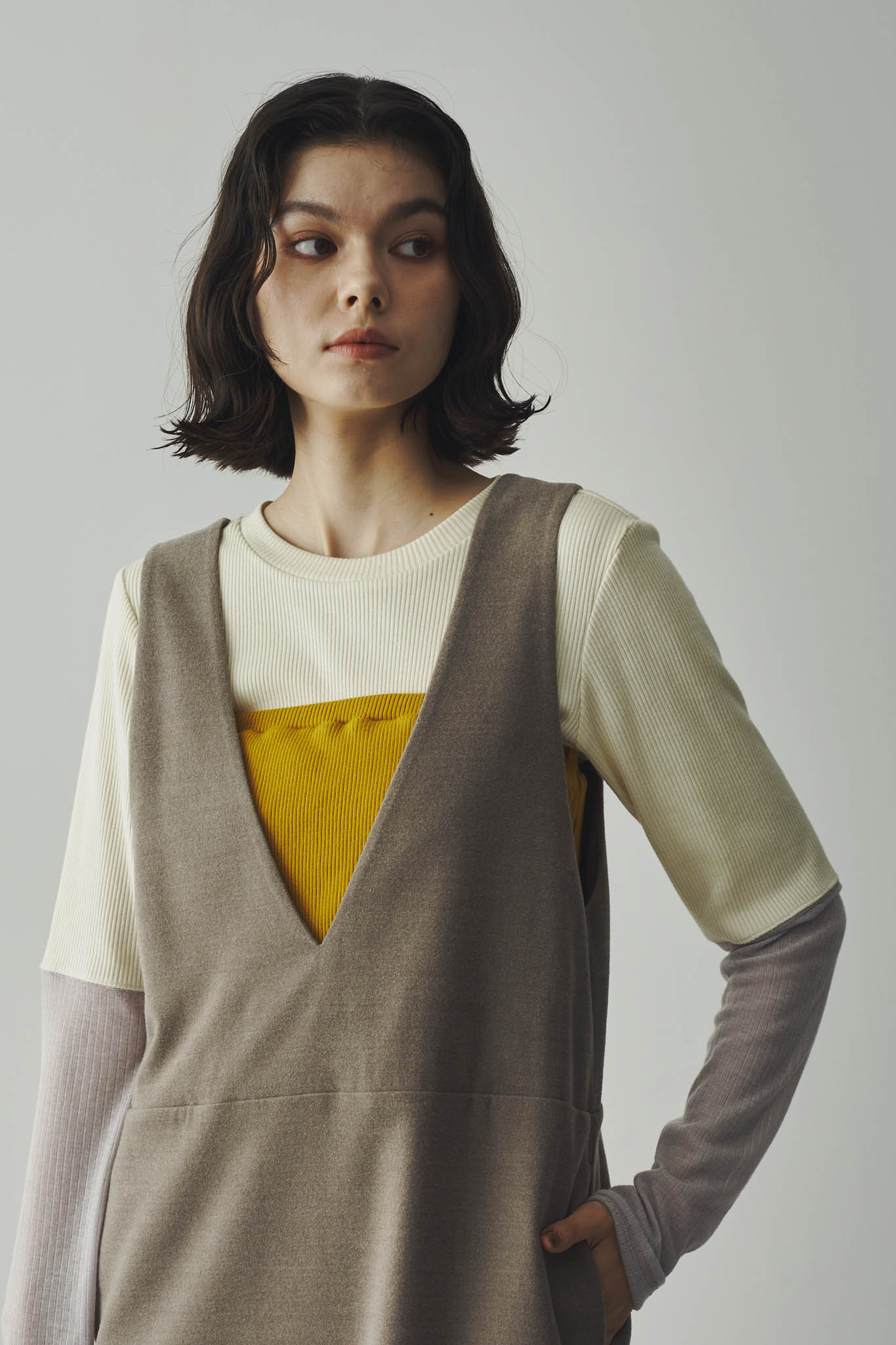 Bicolor ribbed top