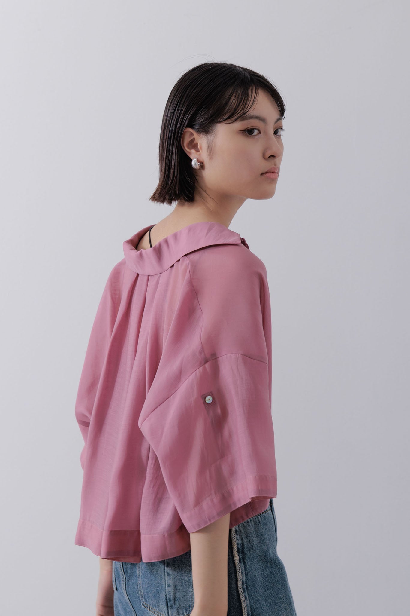 Sheer cropped shirt