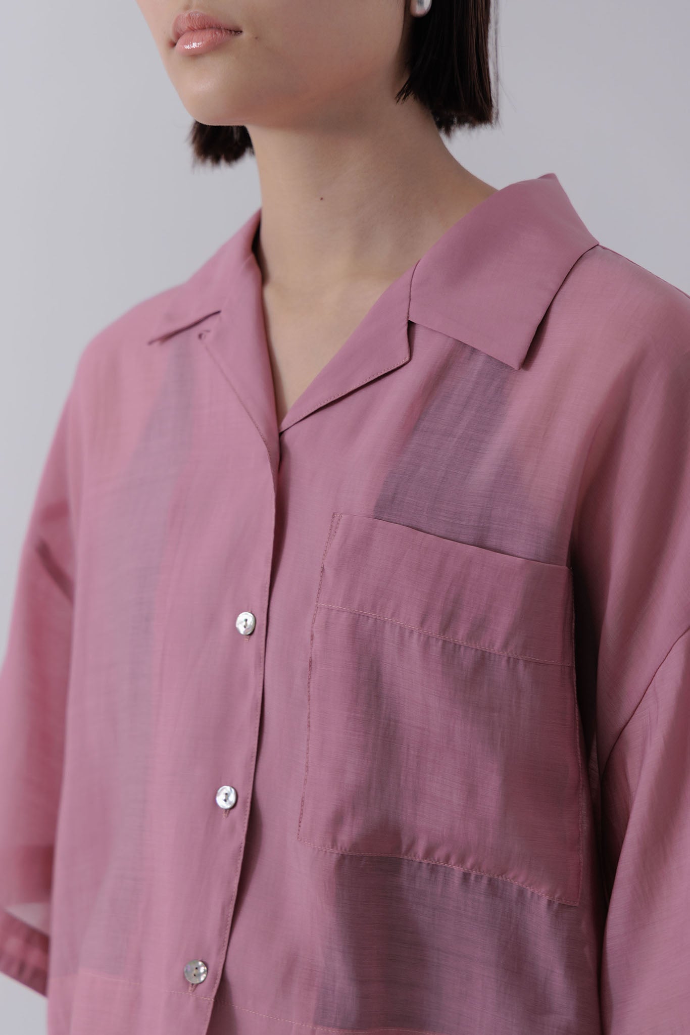 Sheer cropped shirt