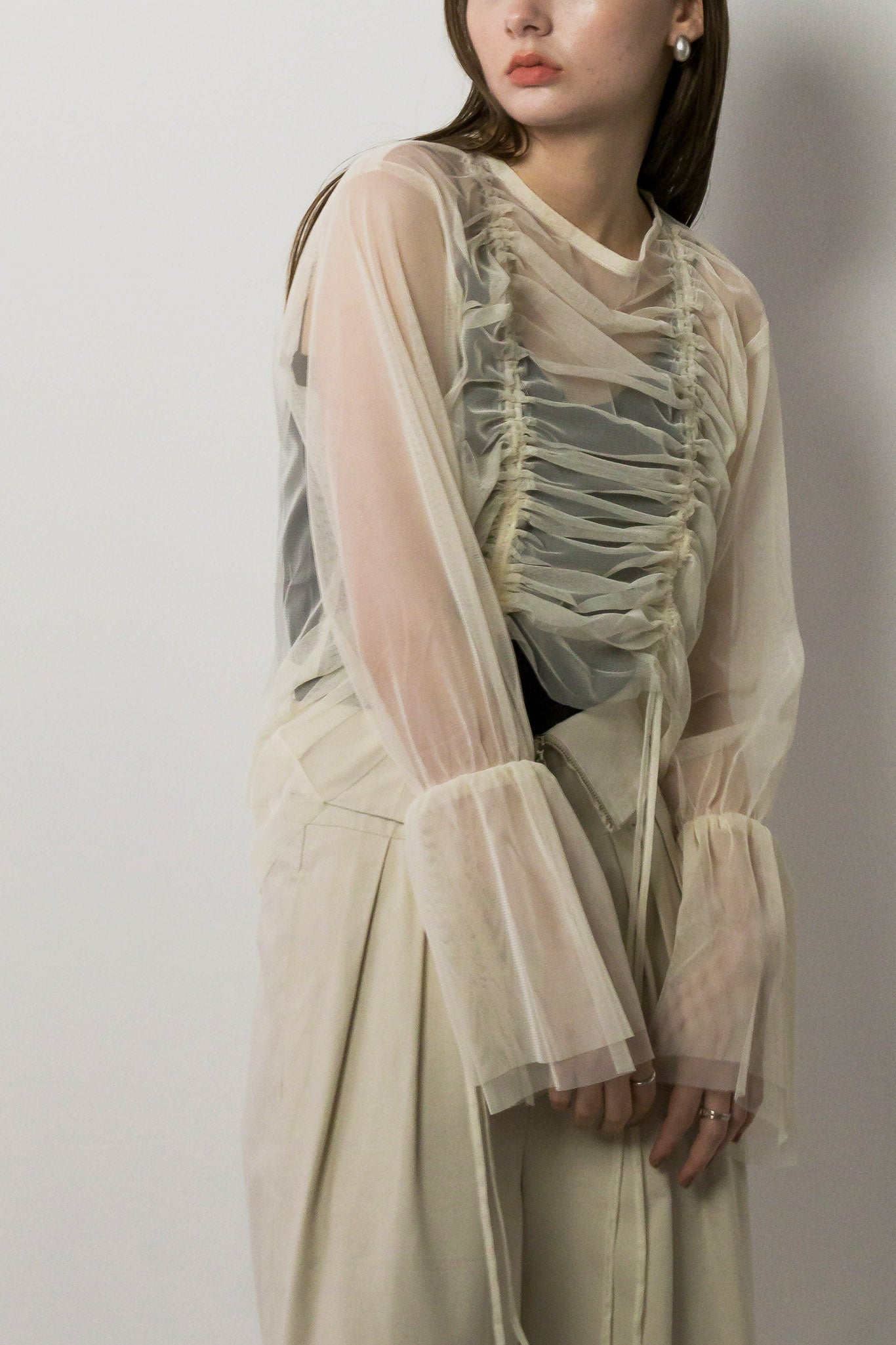 シアーチュールギャザートップス