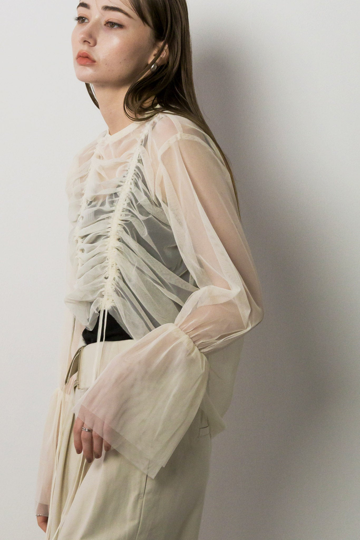 シアーチュールギャザートップス