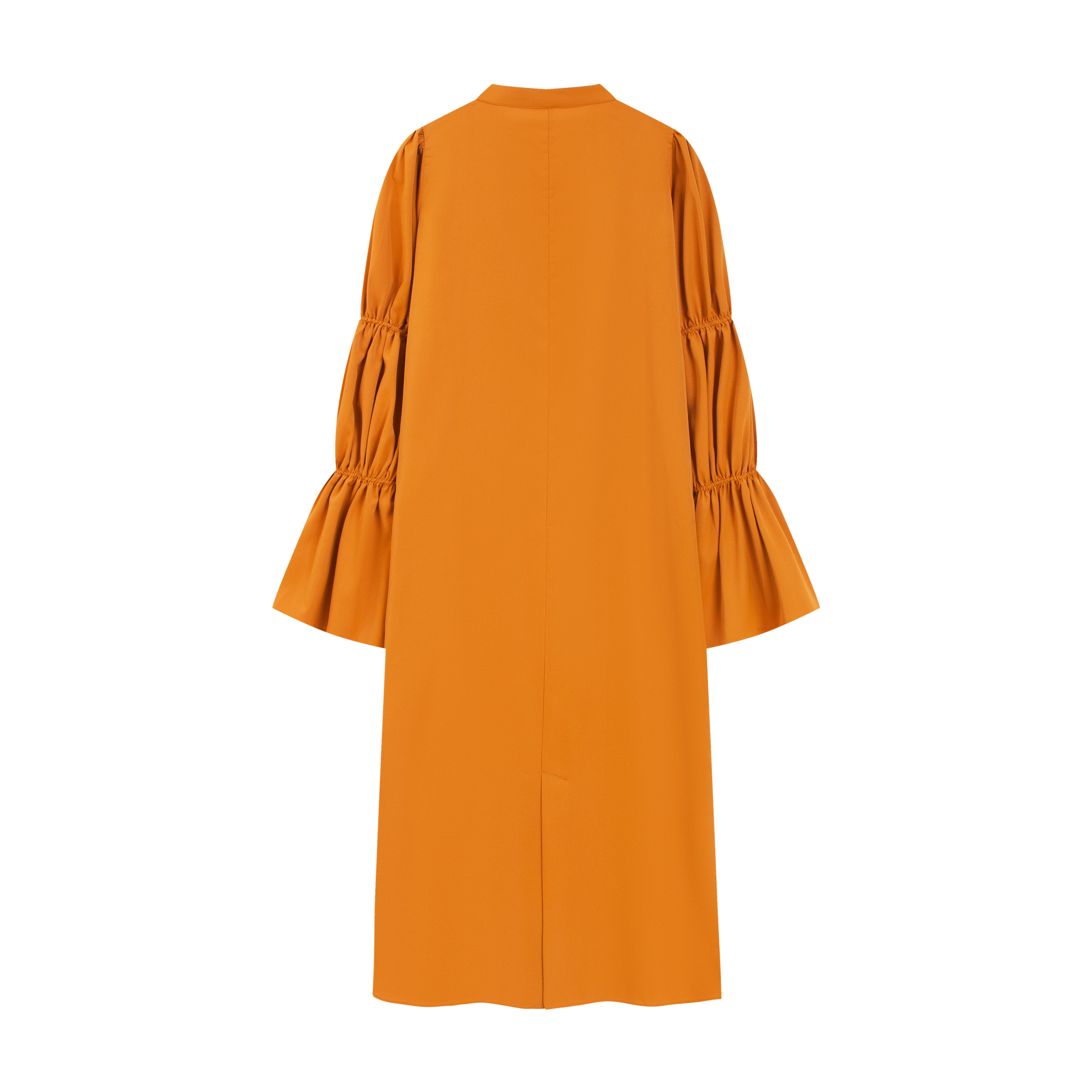 Gathered sleeve shirt dress