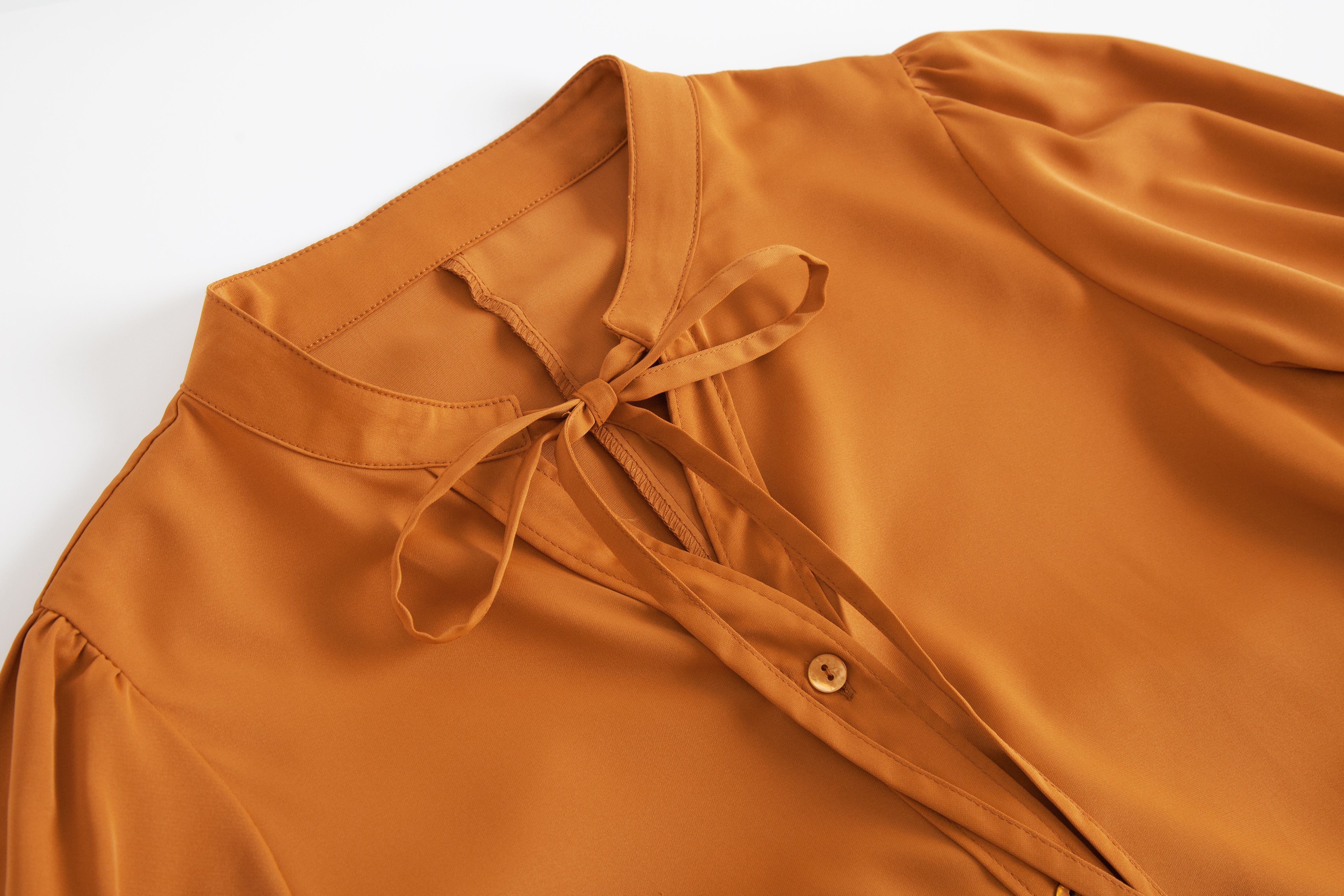 Gathered sleeve shirt dress