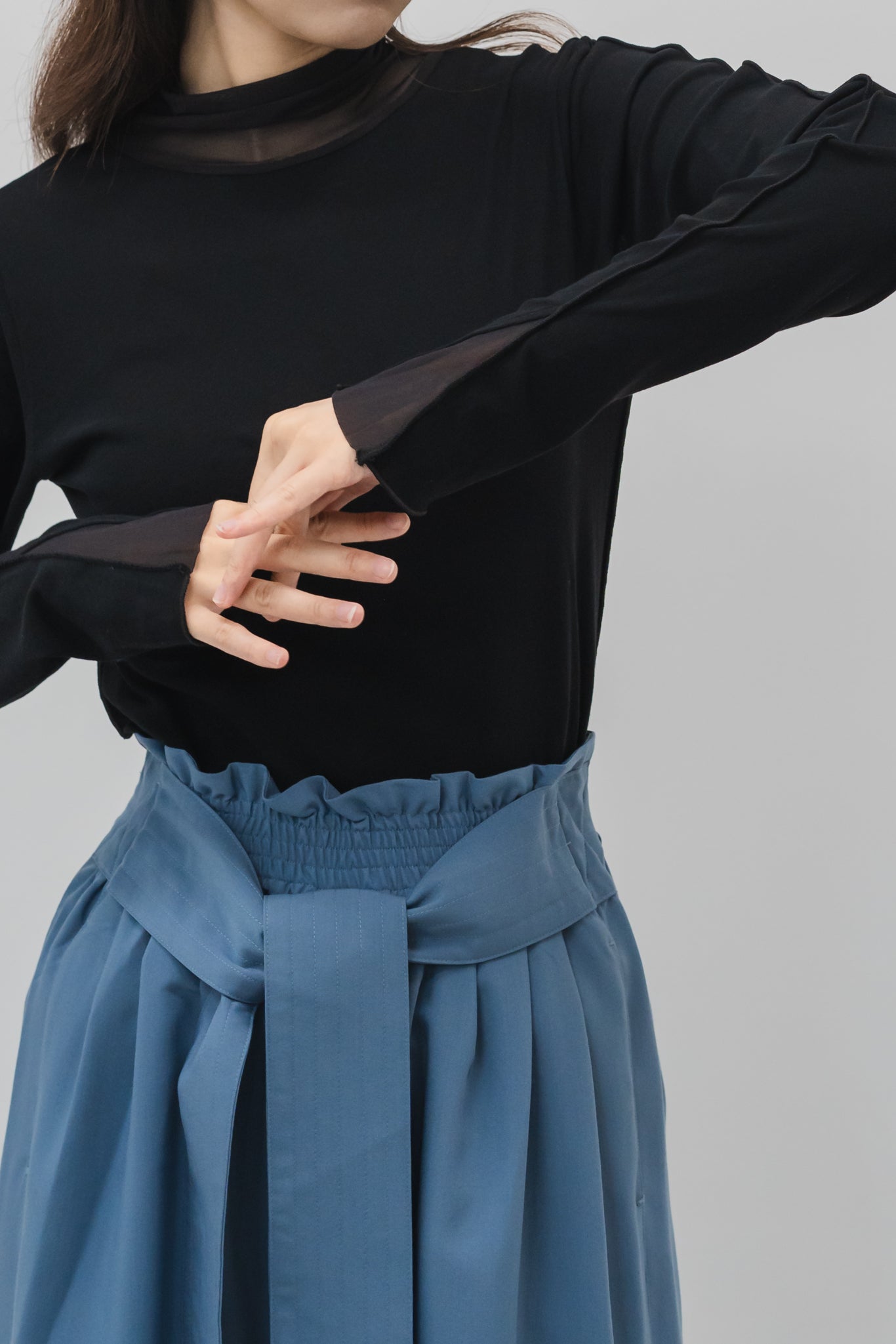 Sheer layered tulle top