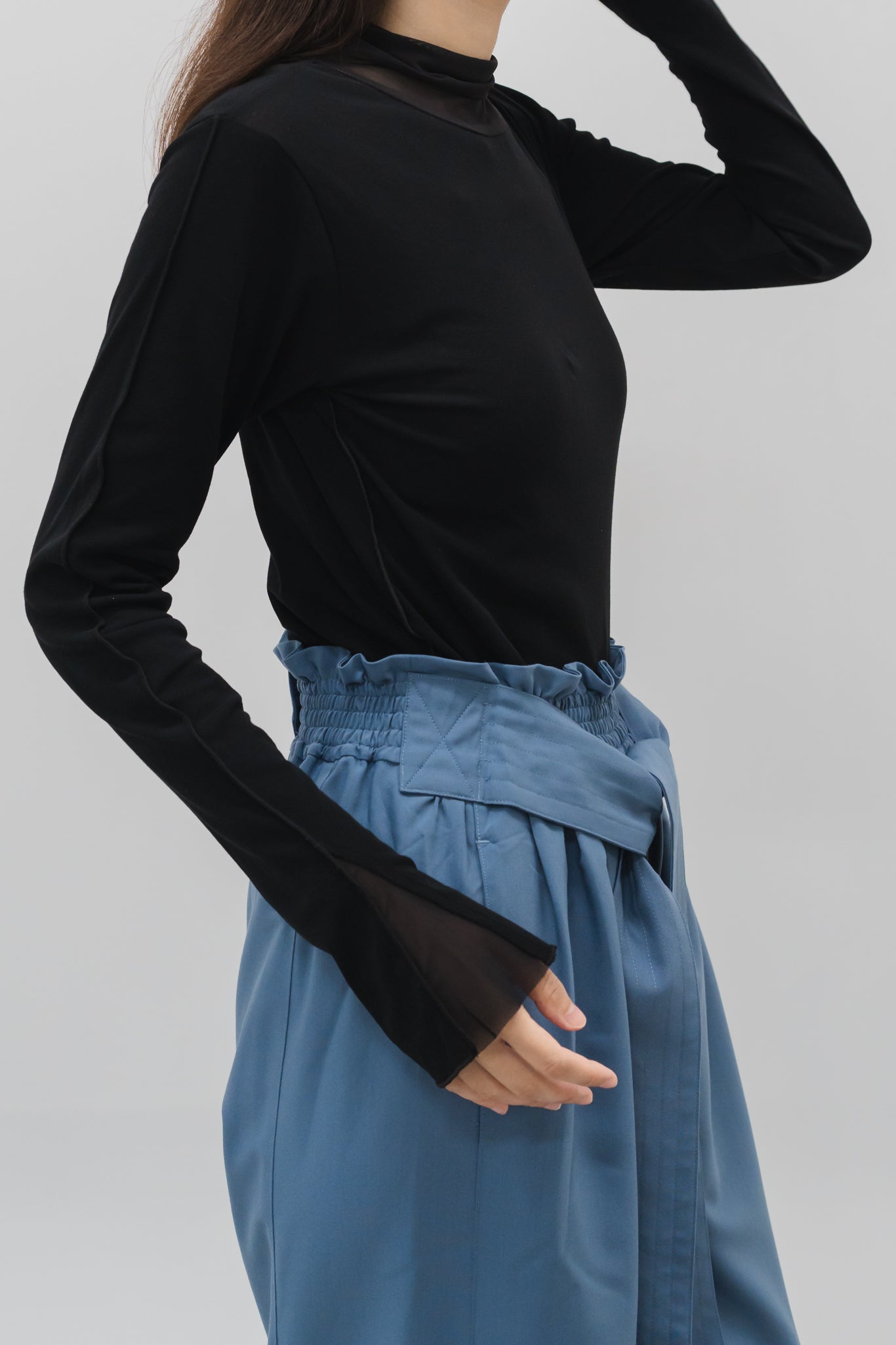 Sheer layered tulle top