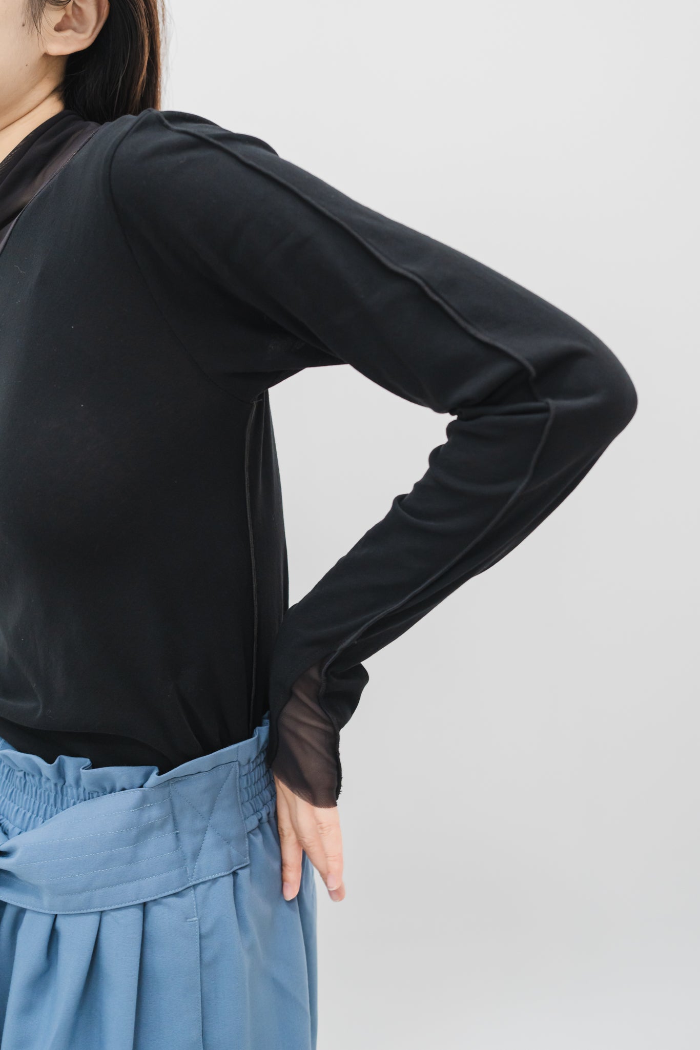 Sheer layered tulle top