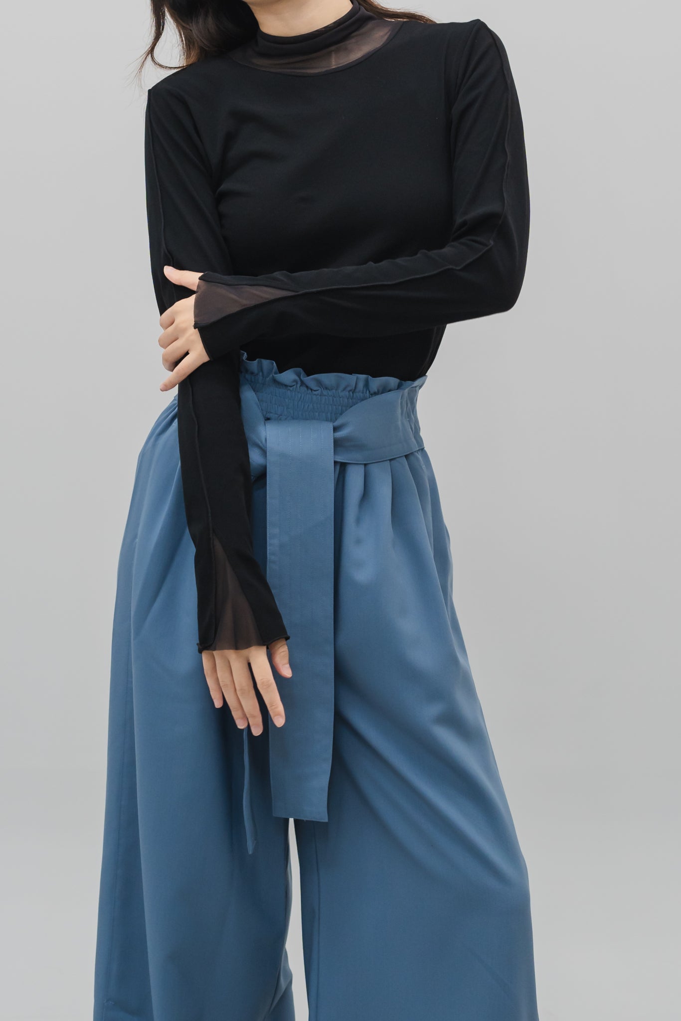 Sheer layered tulle top