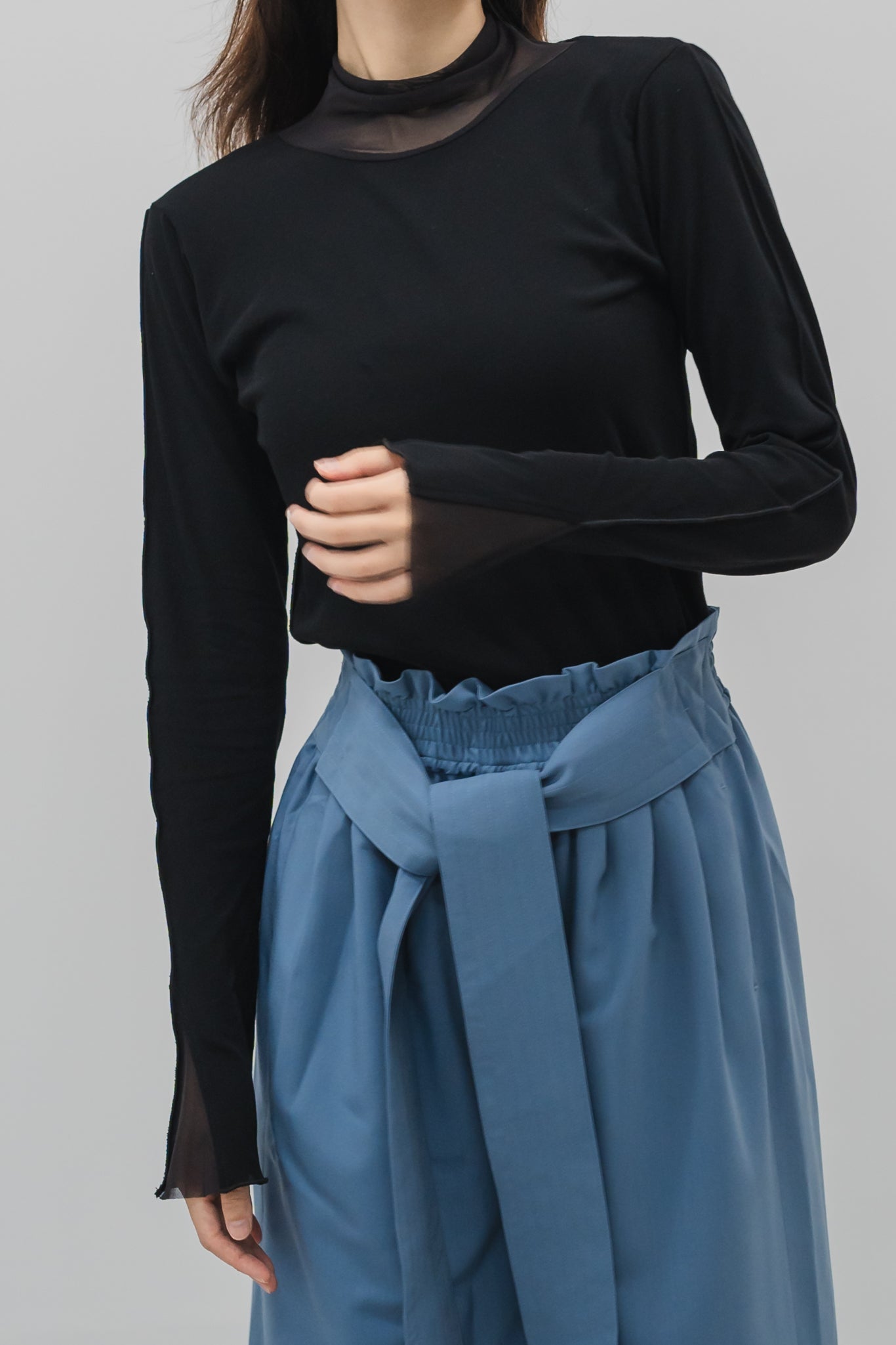 Sheer layered tulle top