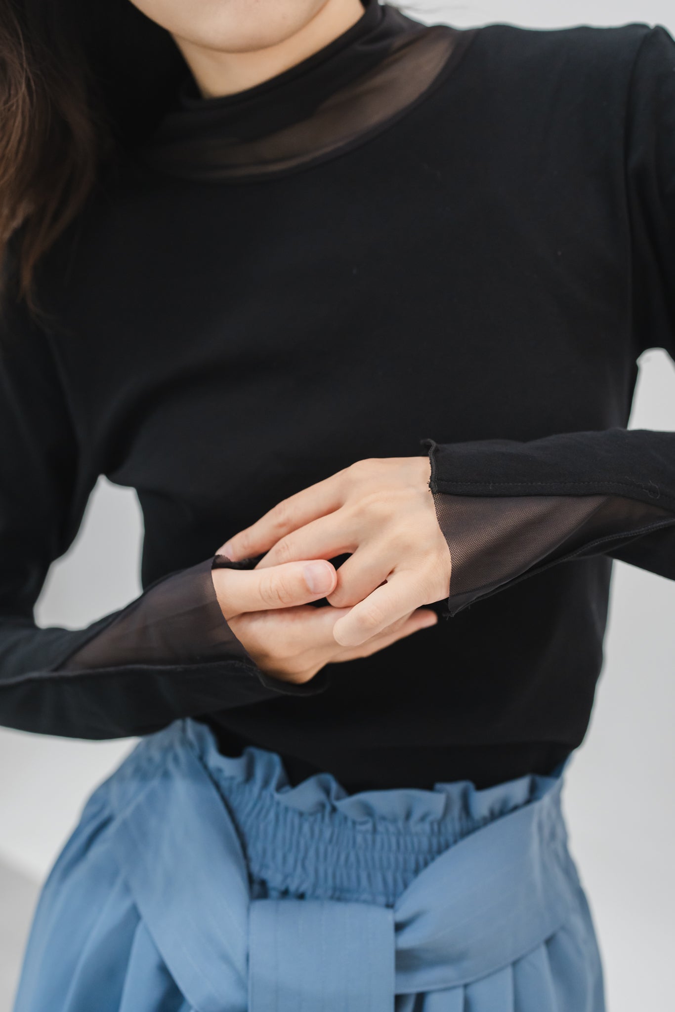 Sheer layered tulle top