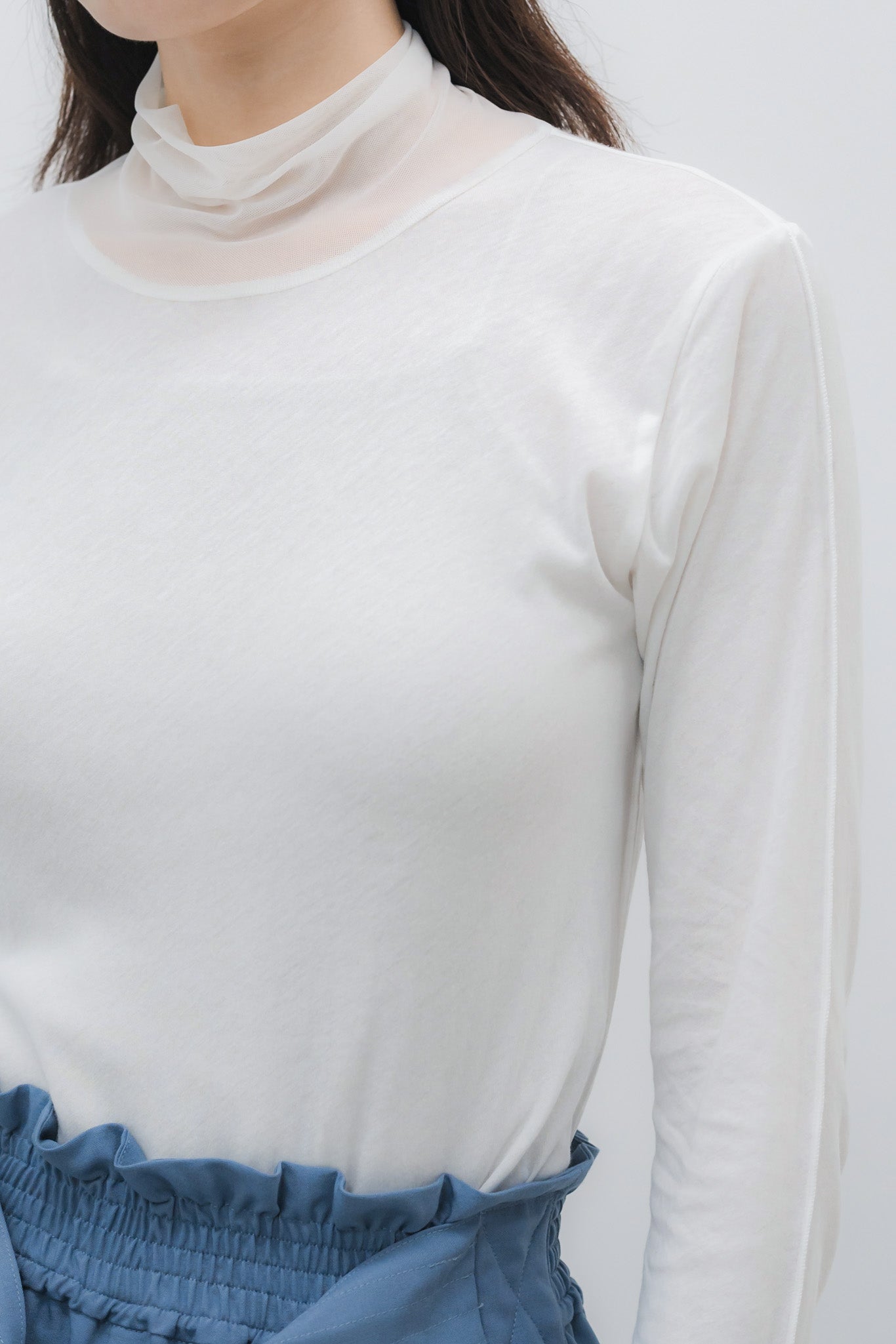 Sheer layered tulle top