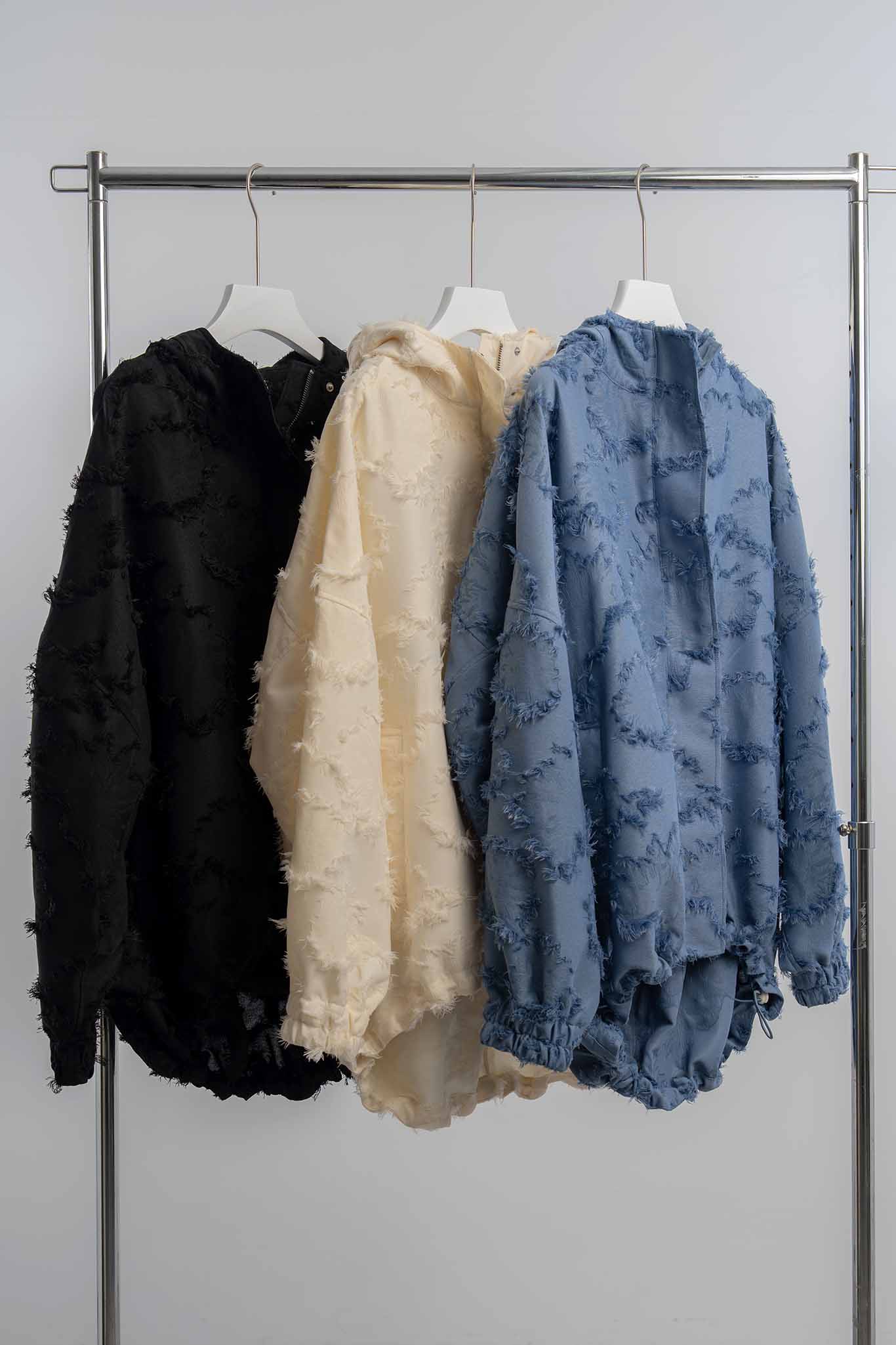 ジャガードフーデッドブルゾン