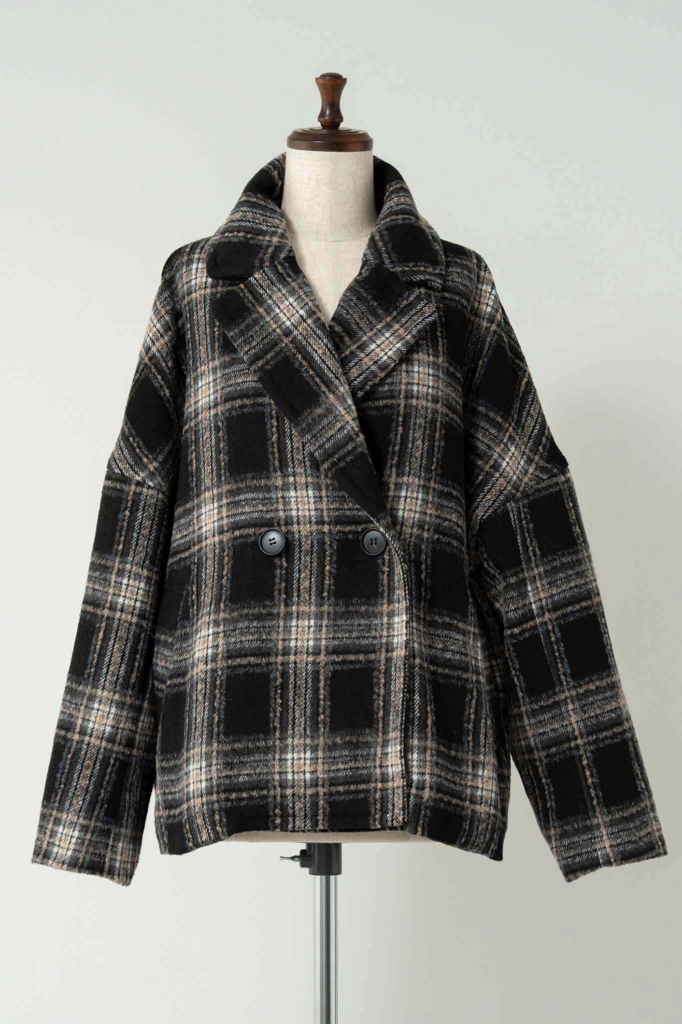 チェックピーコート