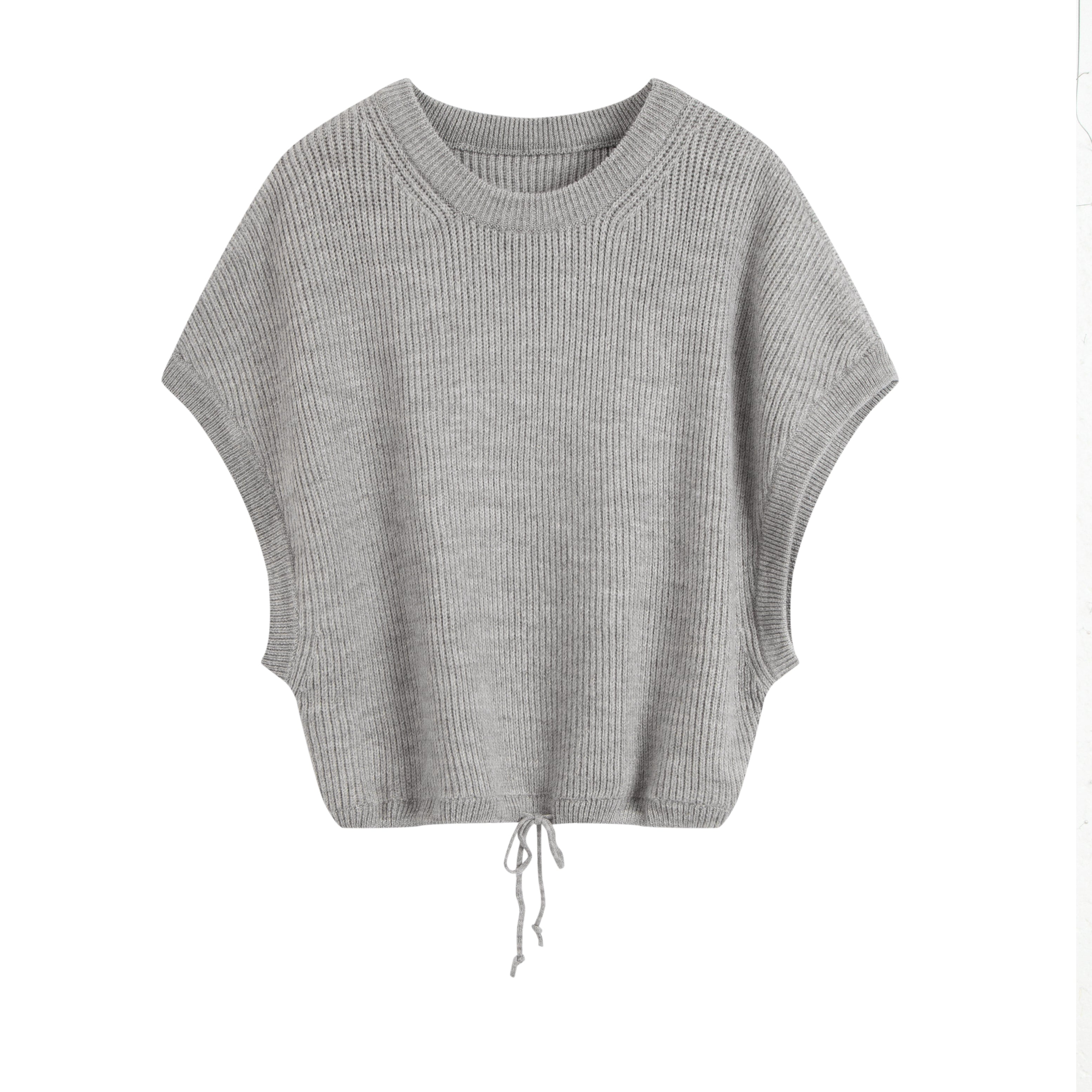 Cropped knit gilet