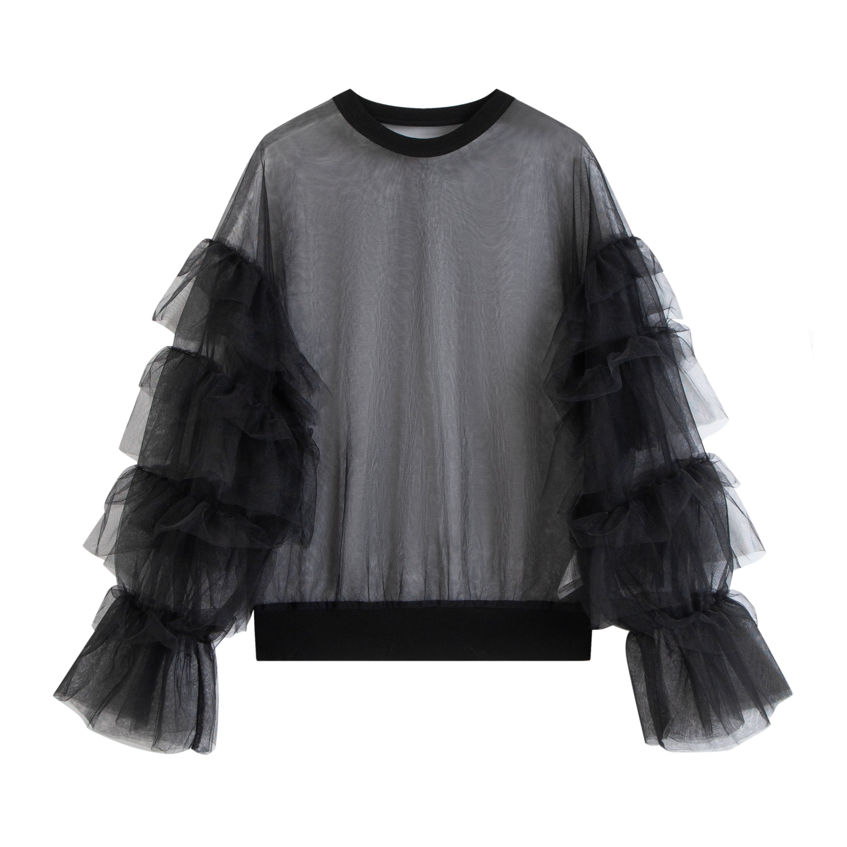 ラッフルチュールトップス