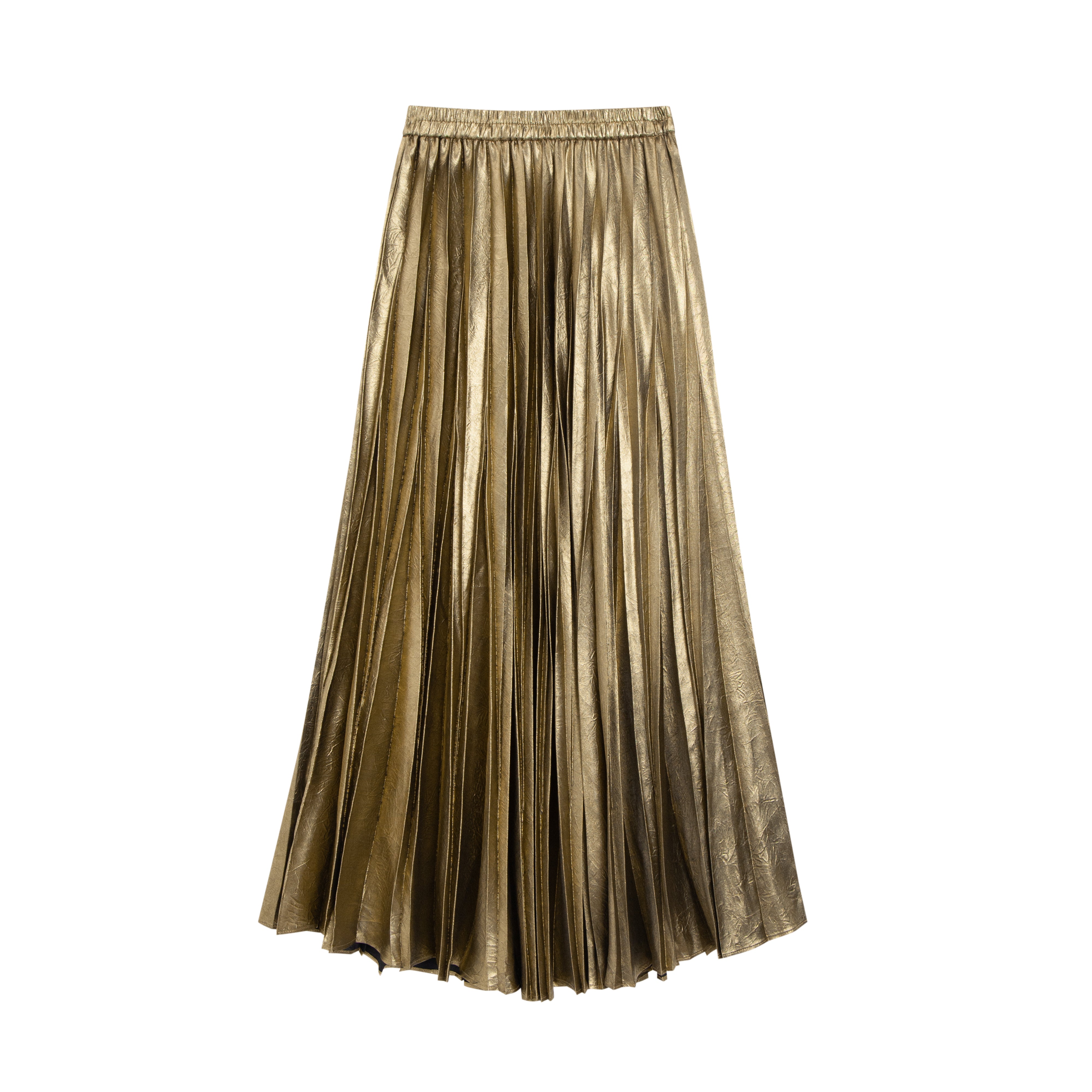 Shiny Pleated Skirt