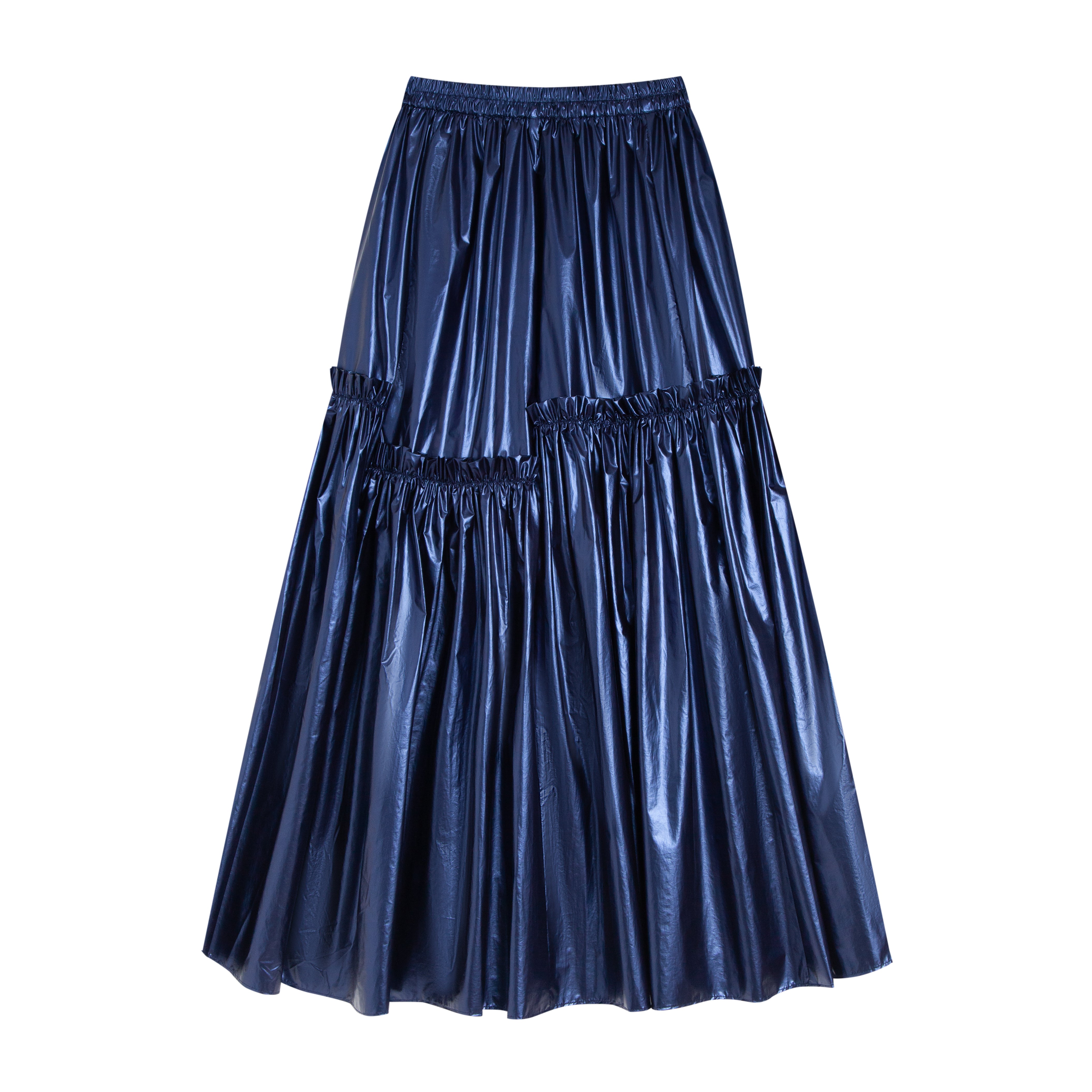 Shiny gathered skirt