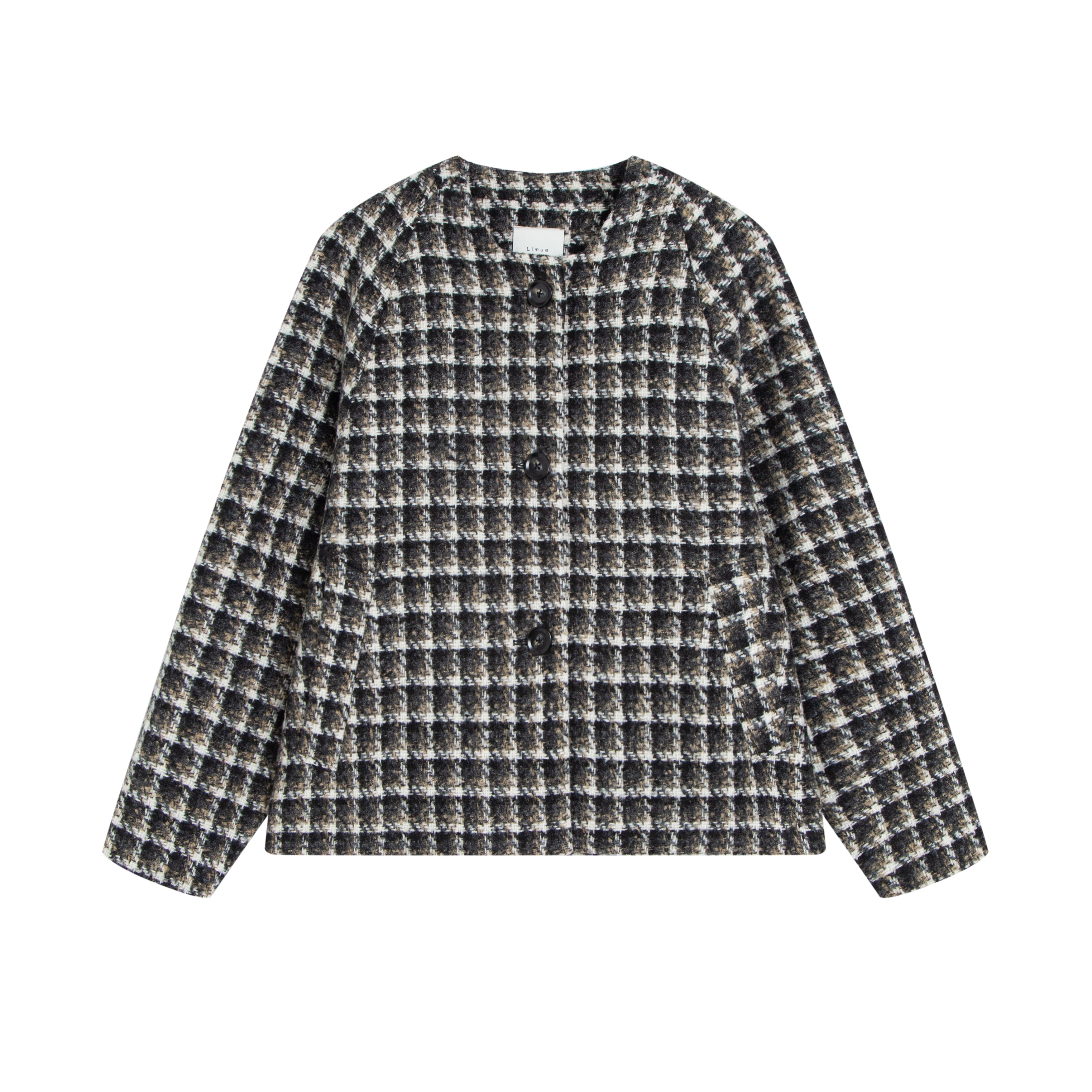 Cropped collarless coat