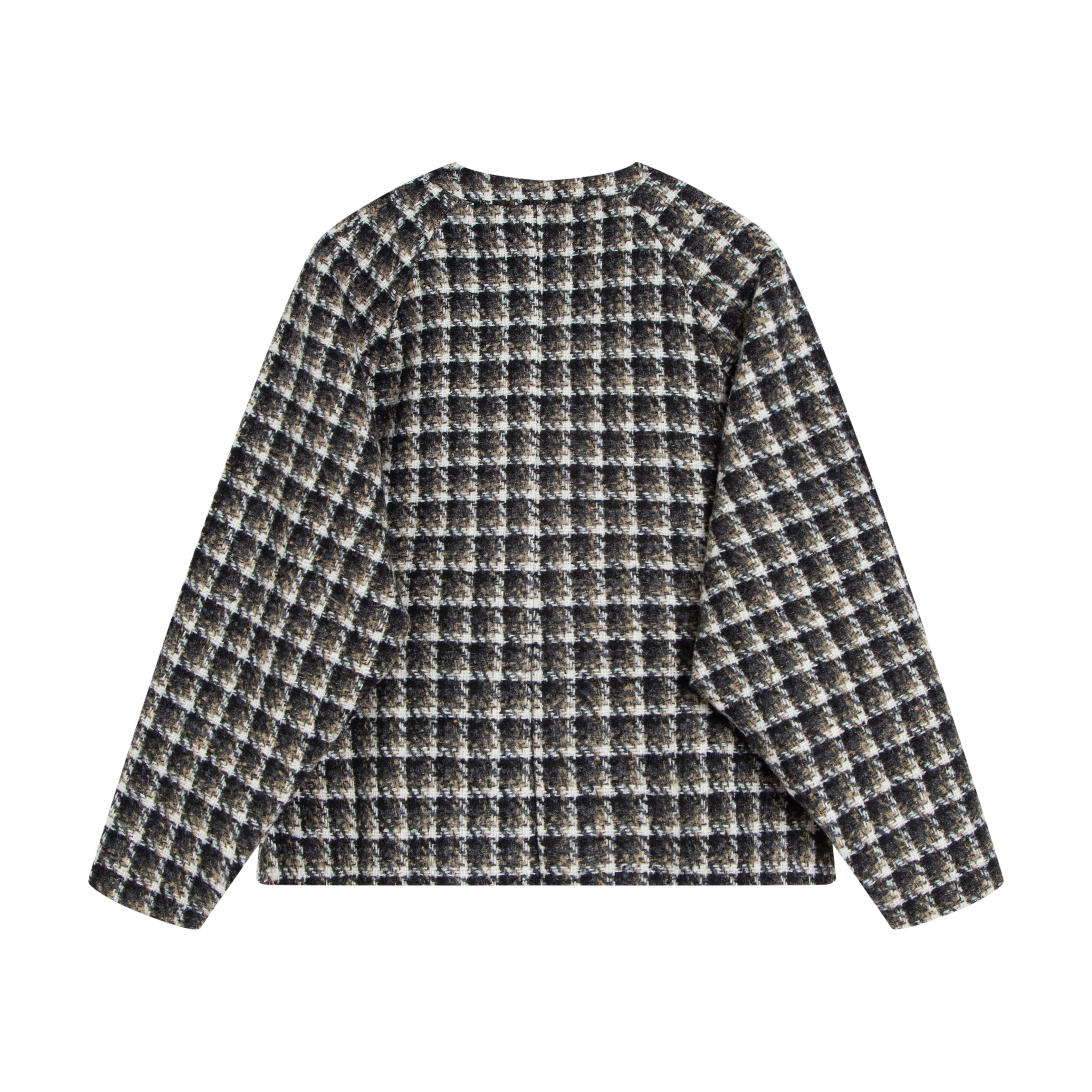 Cropped collarless coat