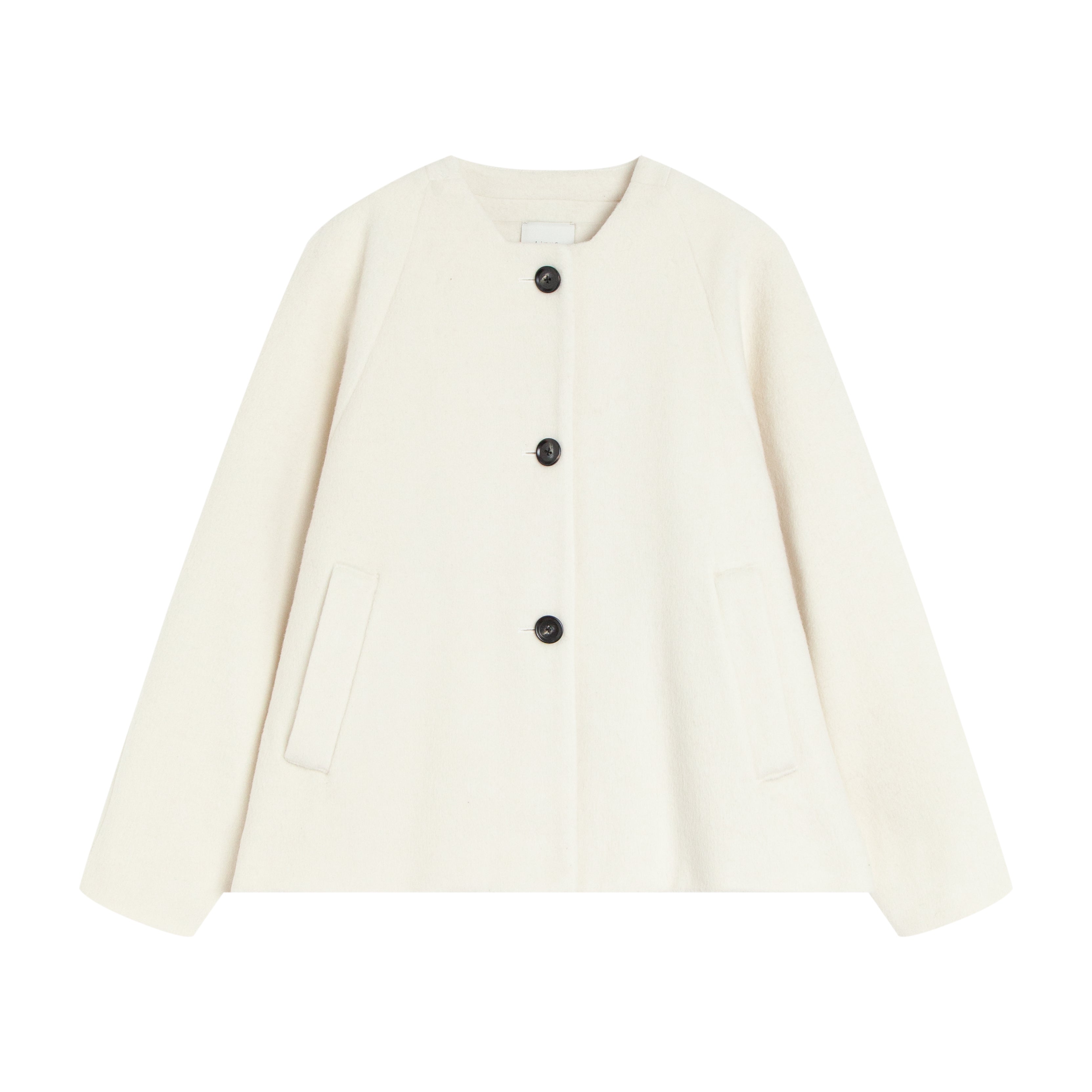 クロップドノーカラーコート