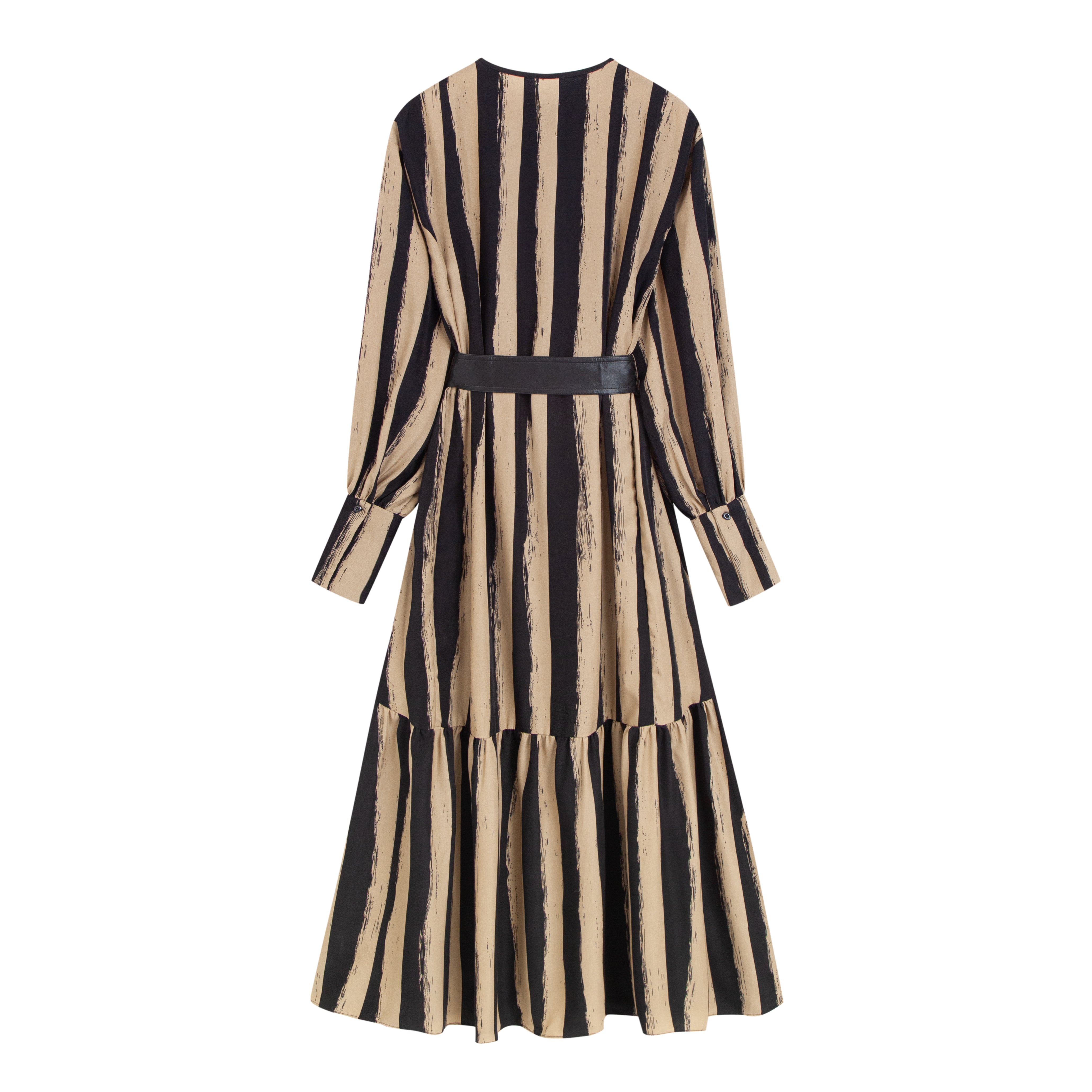 Hand-drawn striped shirt dress