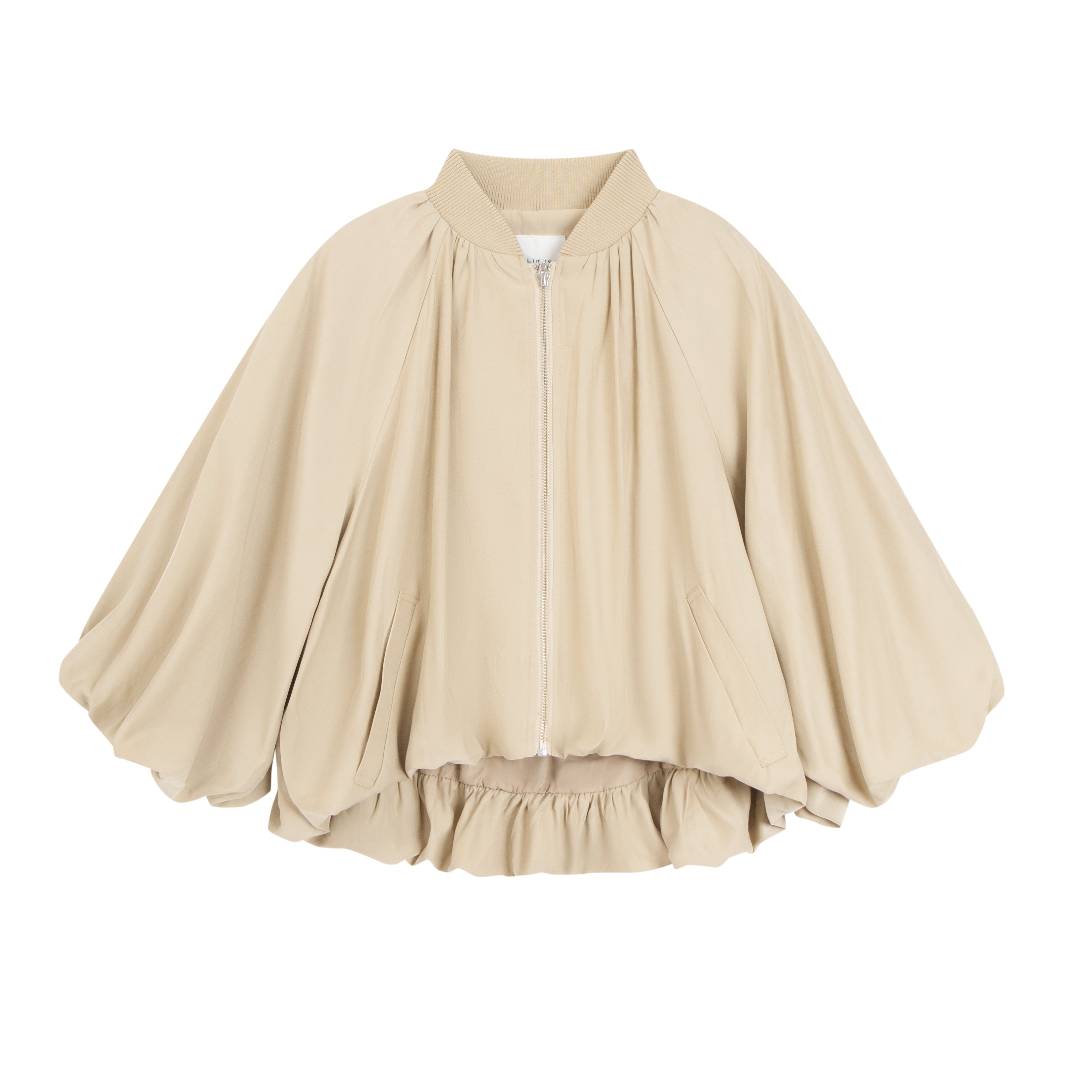 Balloon hem zip blouson