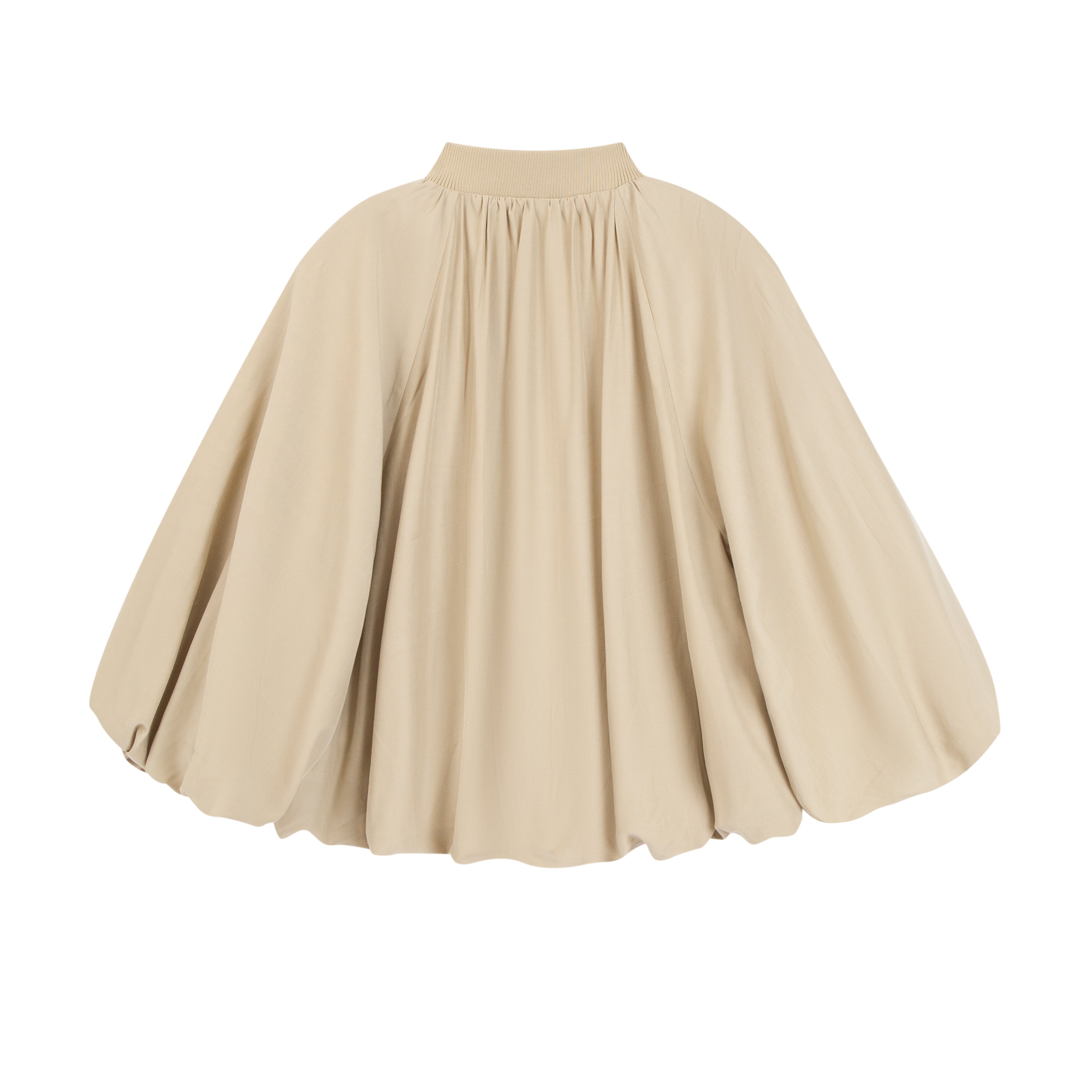 Balloon hem zip blouson
