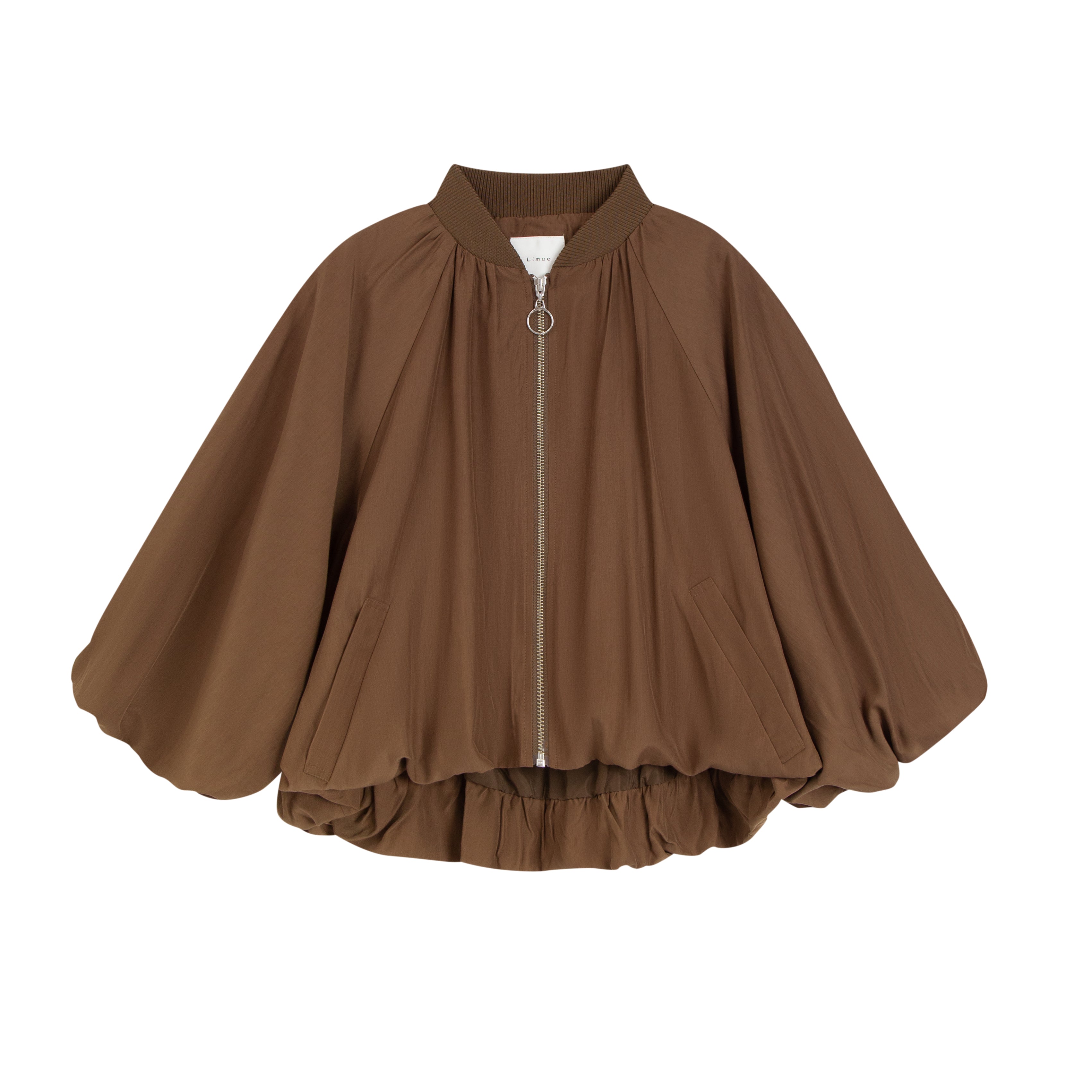 Balloon hem zip blouson