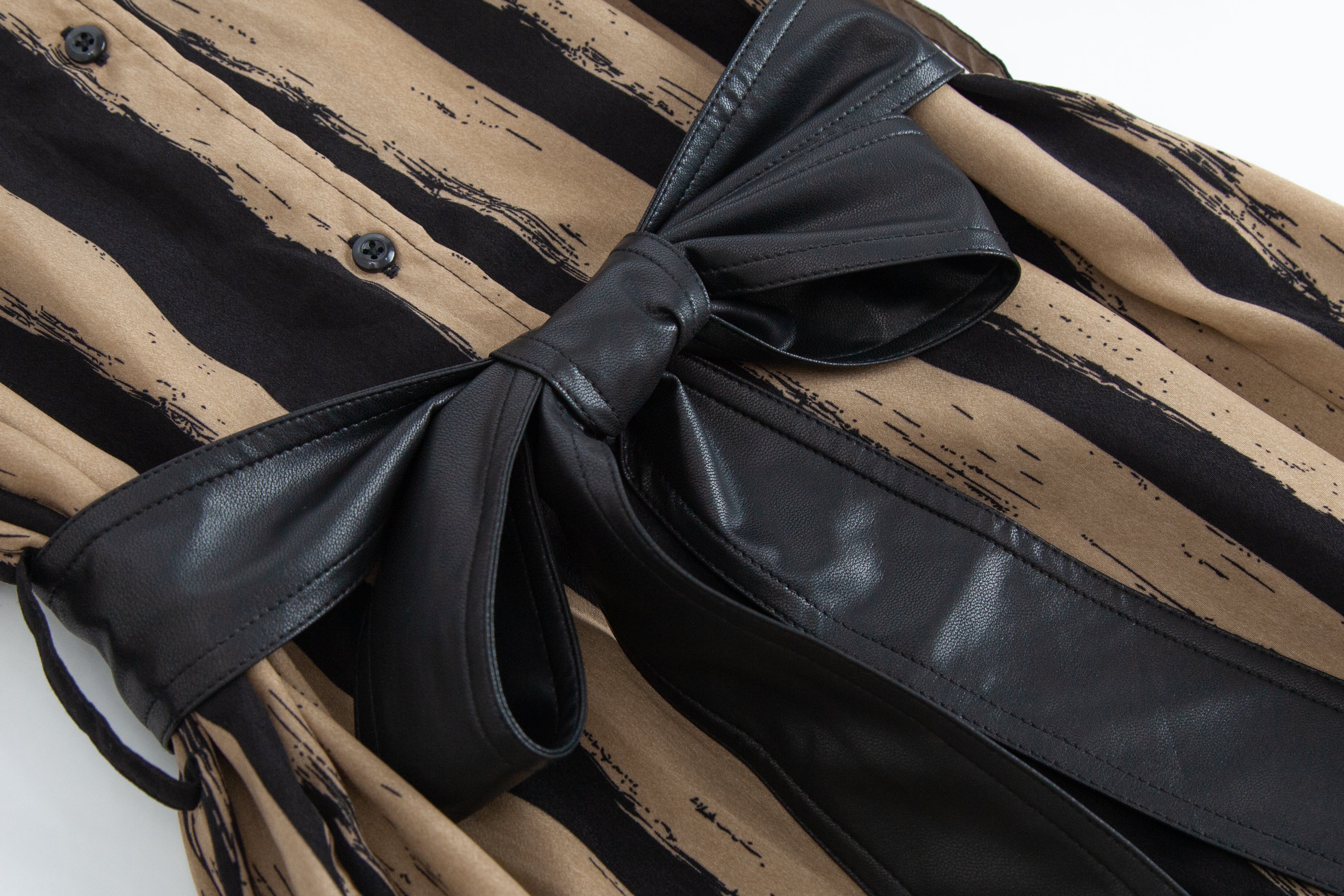 Hand-drawn striped shirt dress