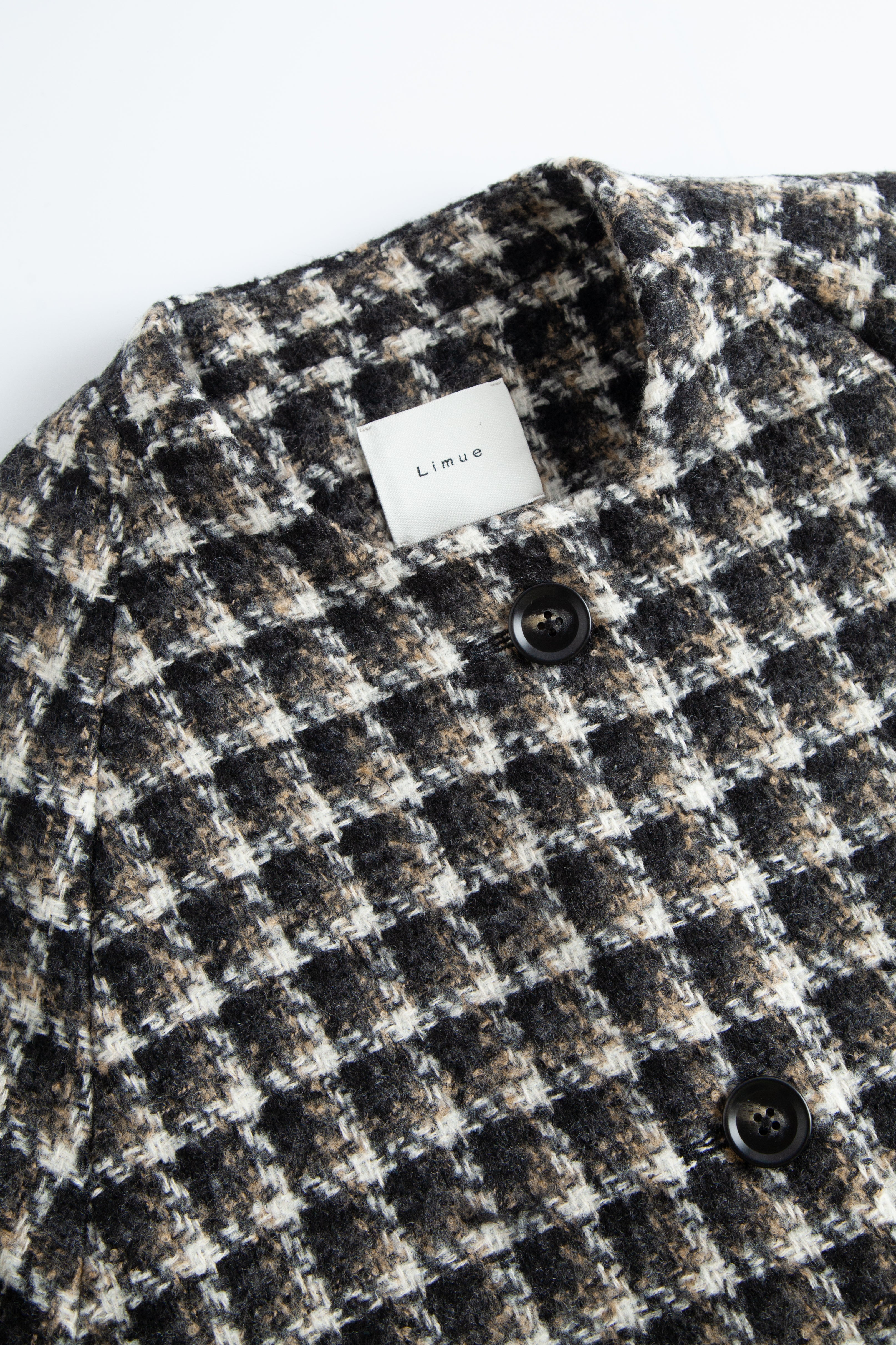 Cropped collarless coat
