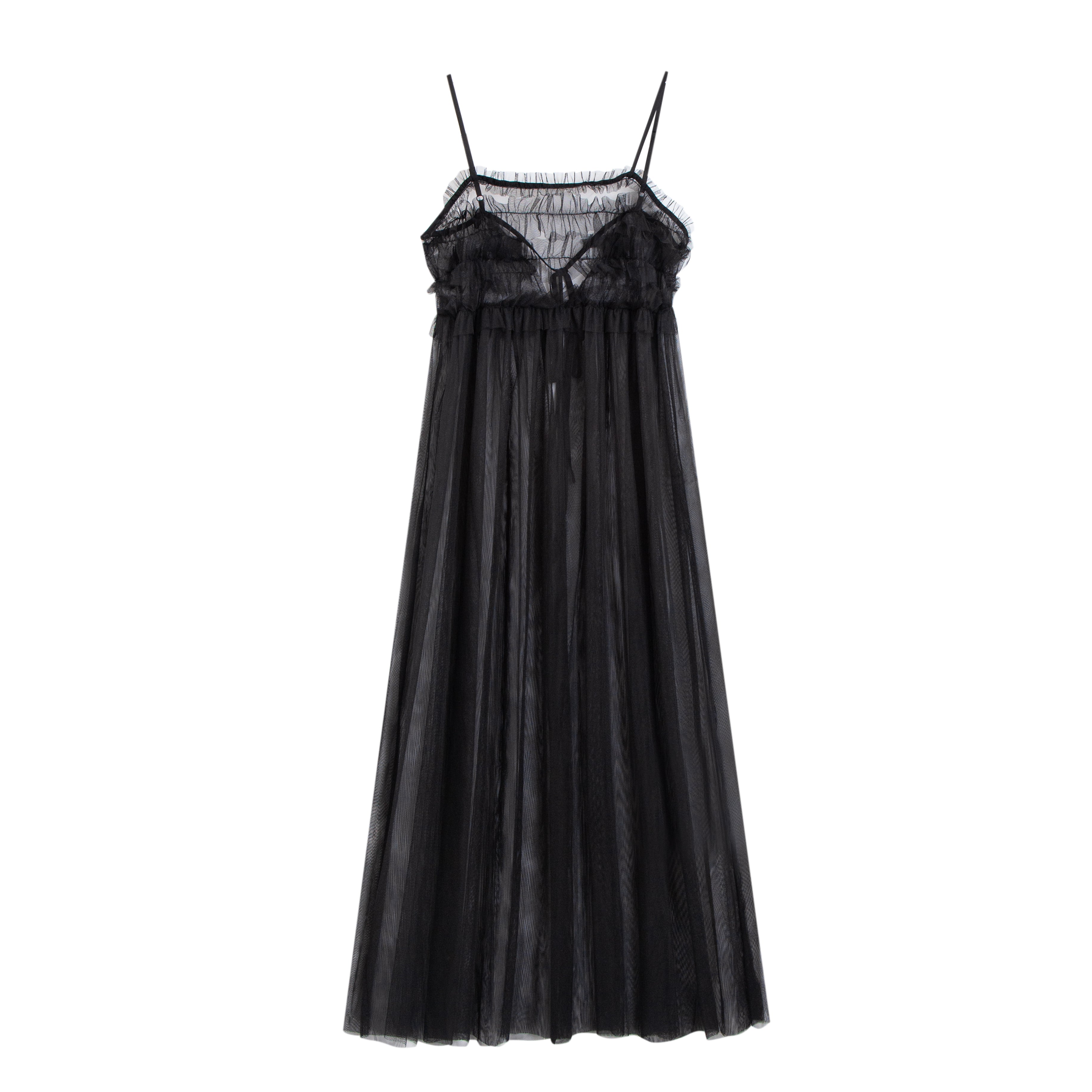 チュールギャザーキャミワンピース