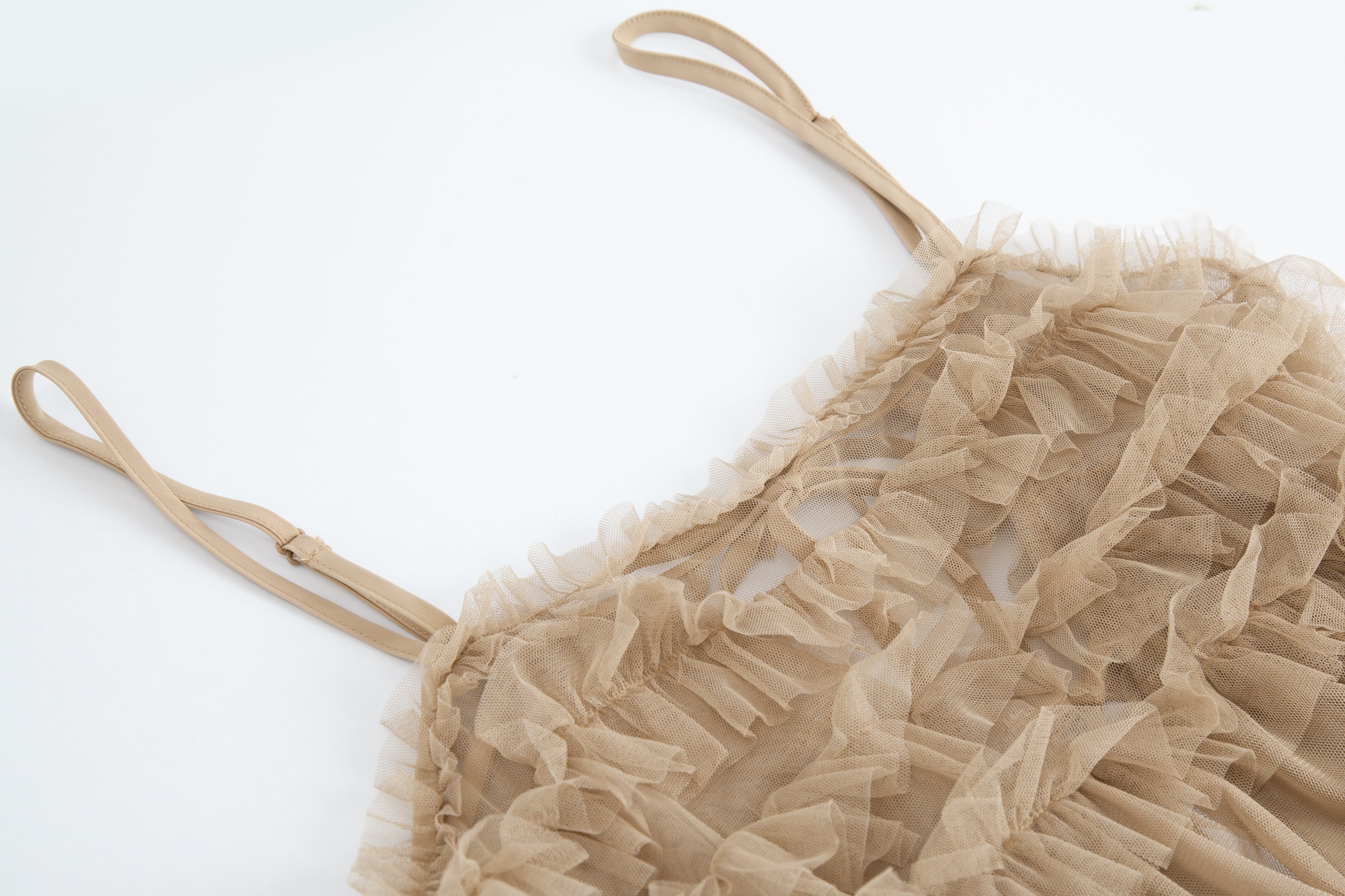 チュールギャザーキャミワンピース