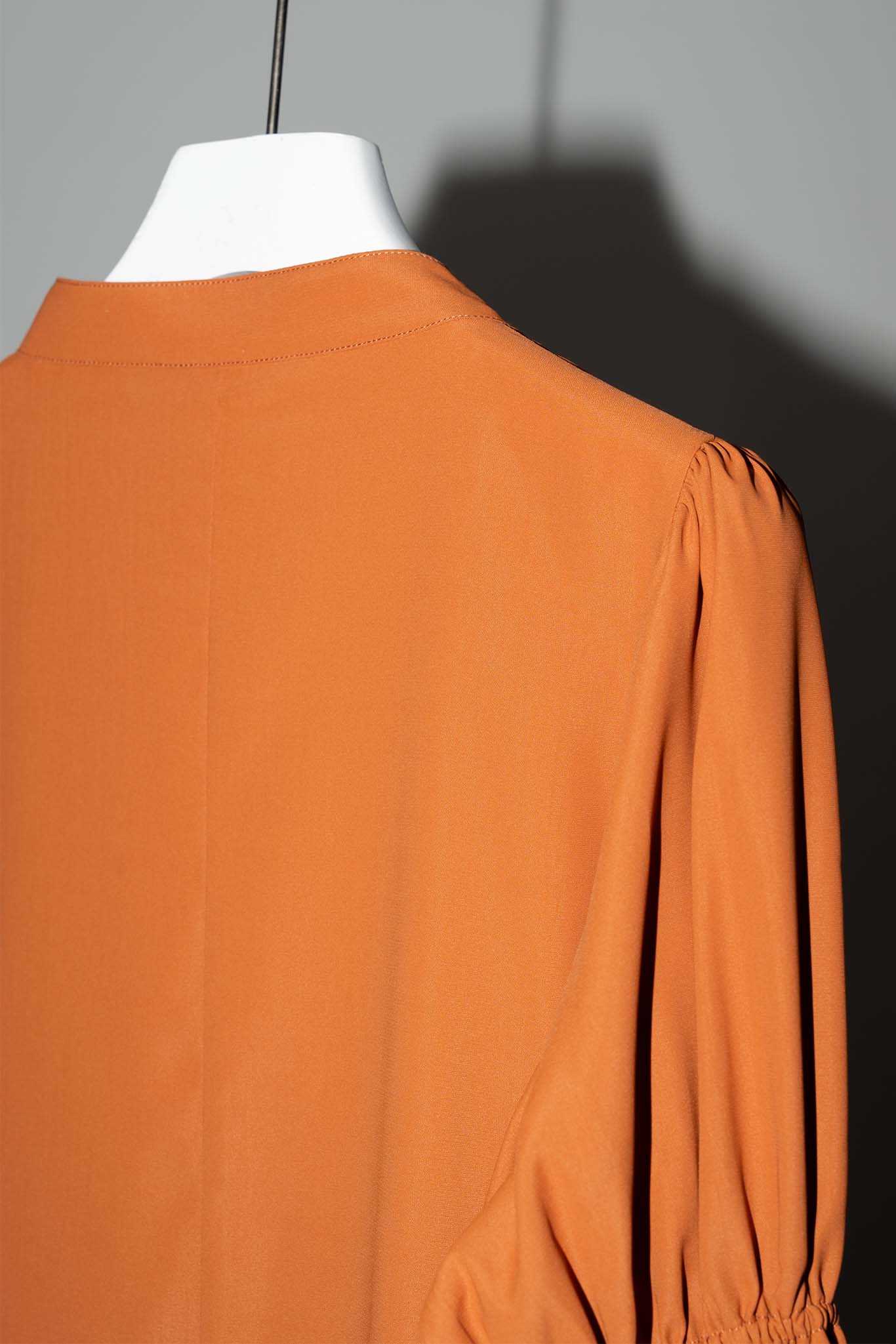 Gathered sleeve shirt dress