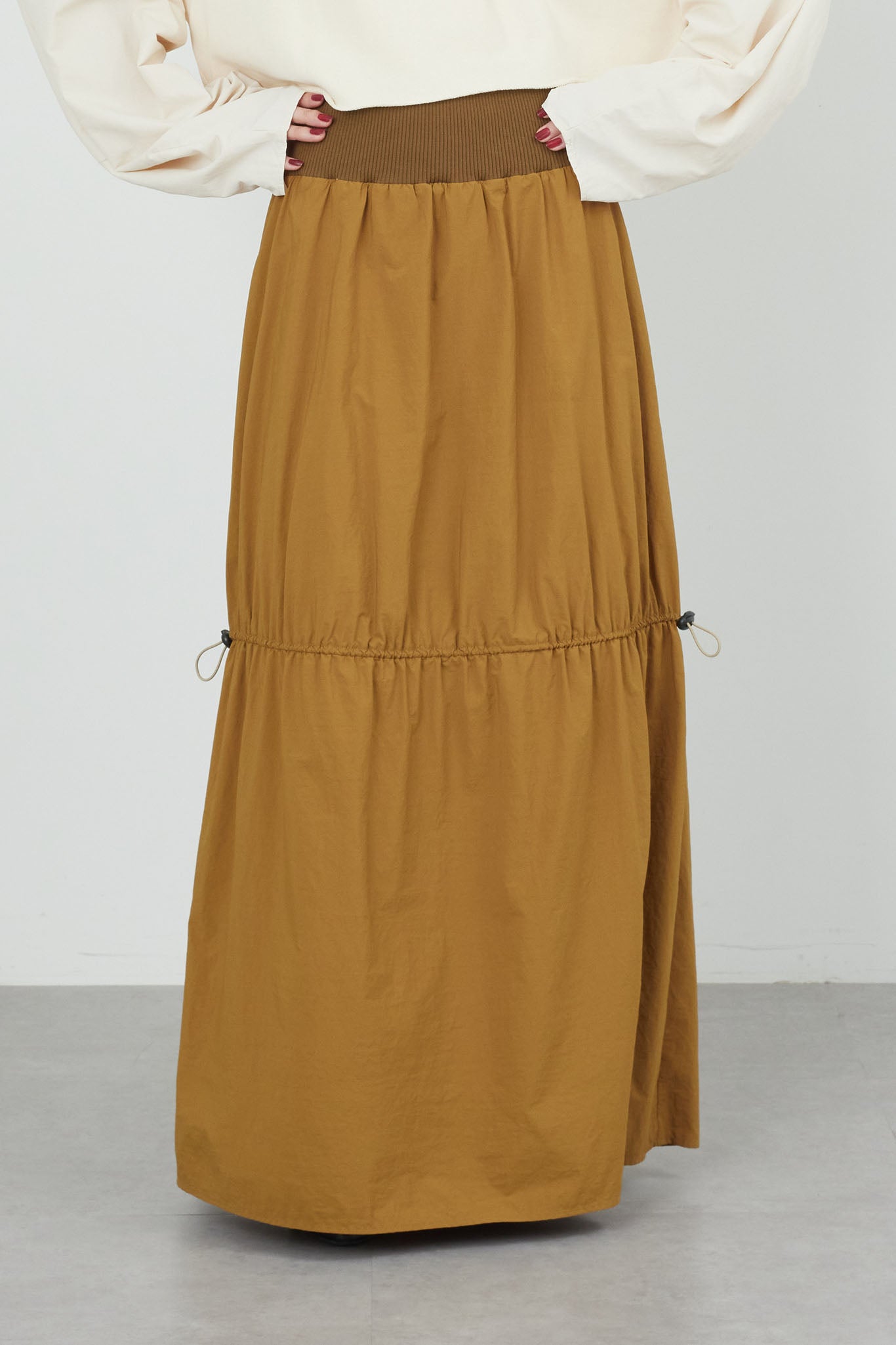 リブウエストナイロンスカート