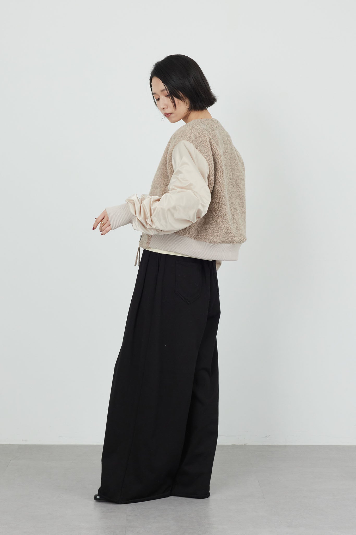 ボアコンビ中綿ブルゾン