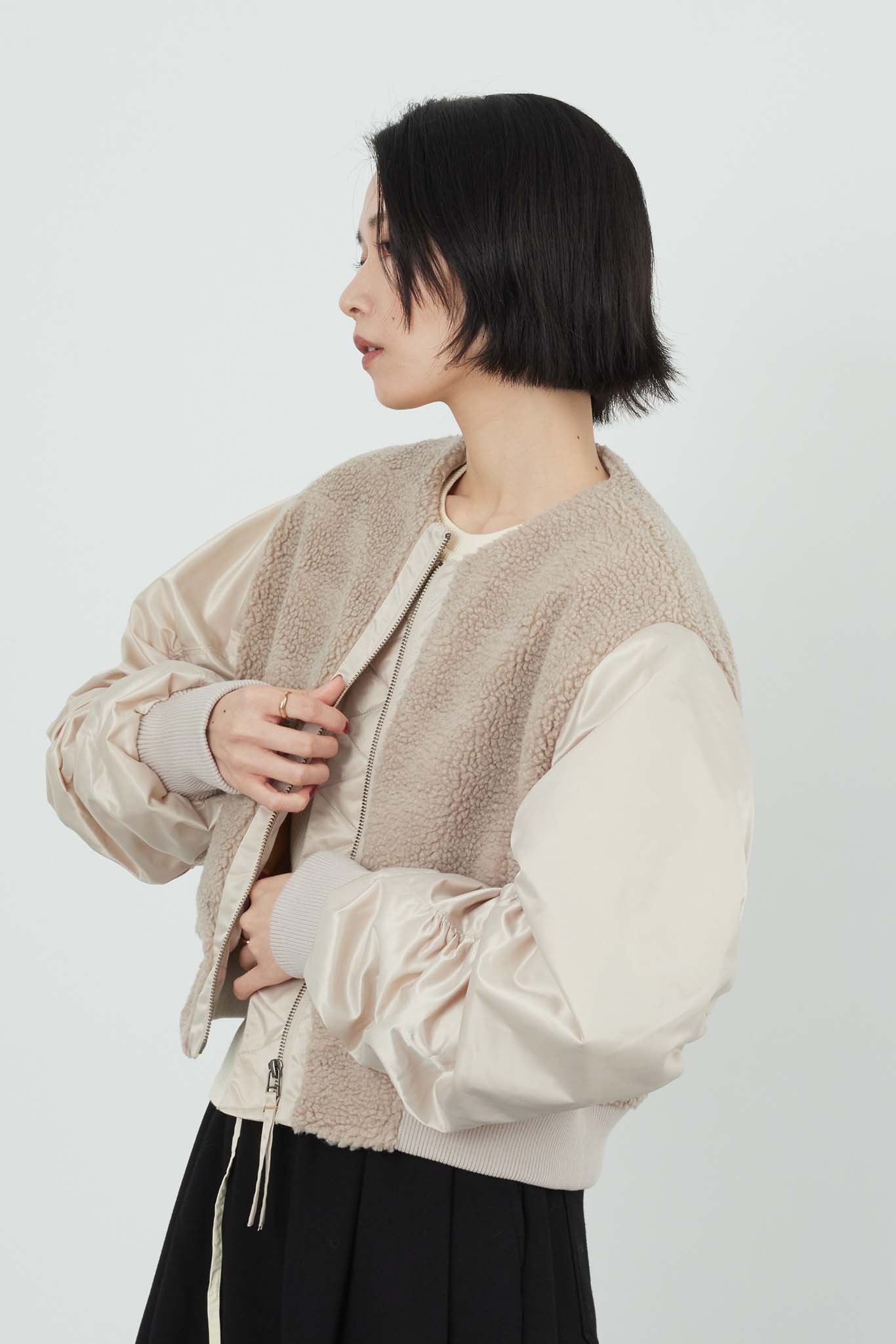 ボアコンビ中綿ブルゾン