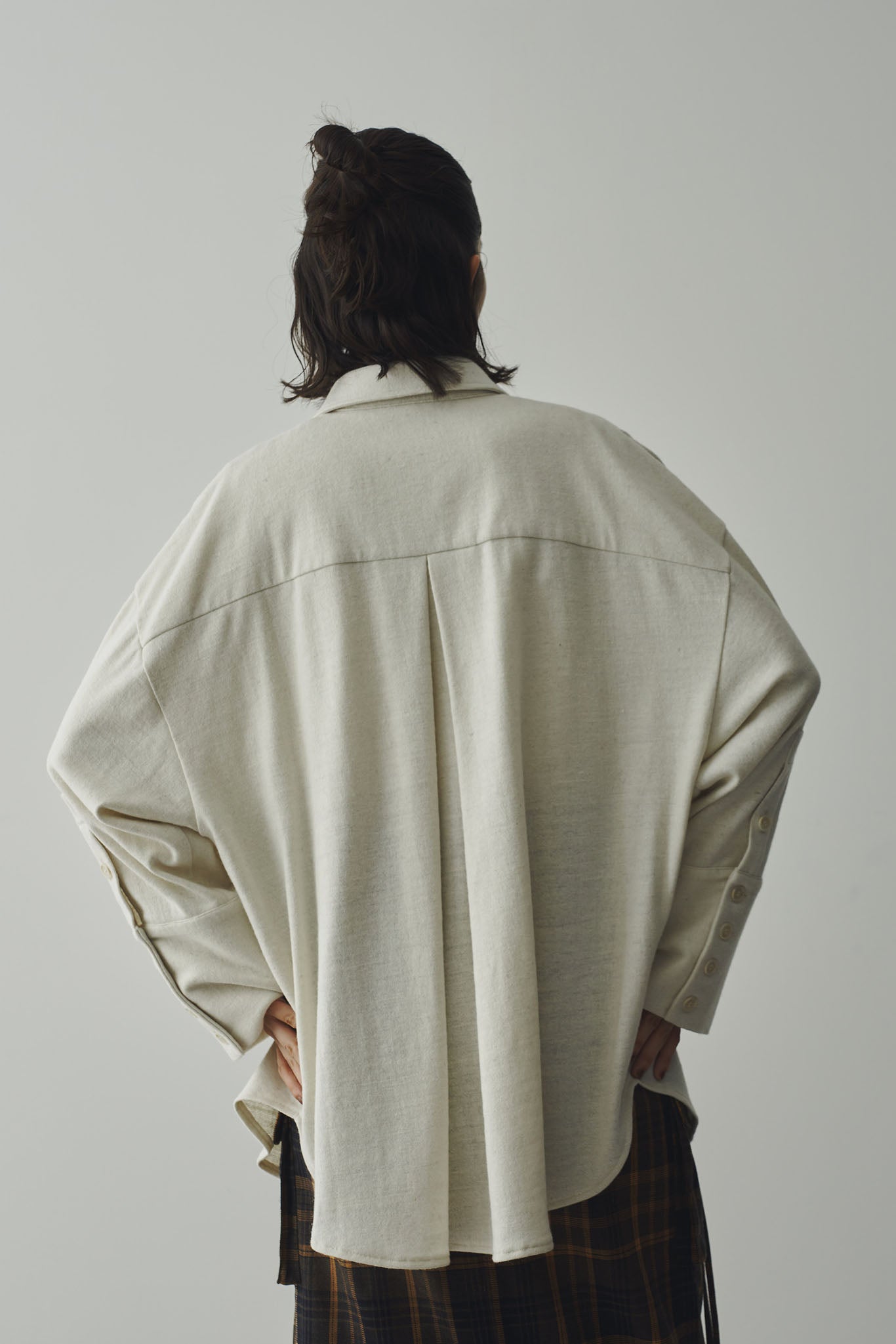 Brushed big shirt blouson