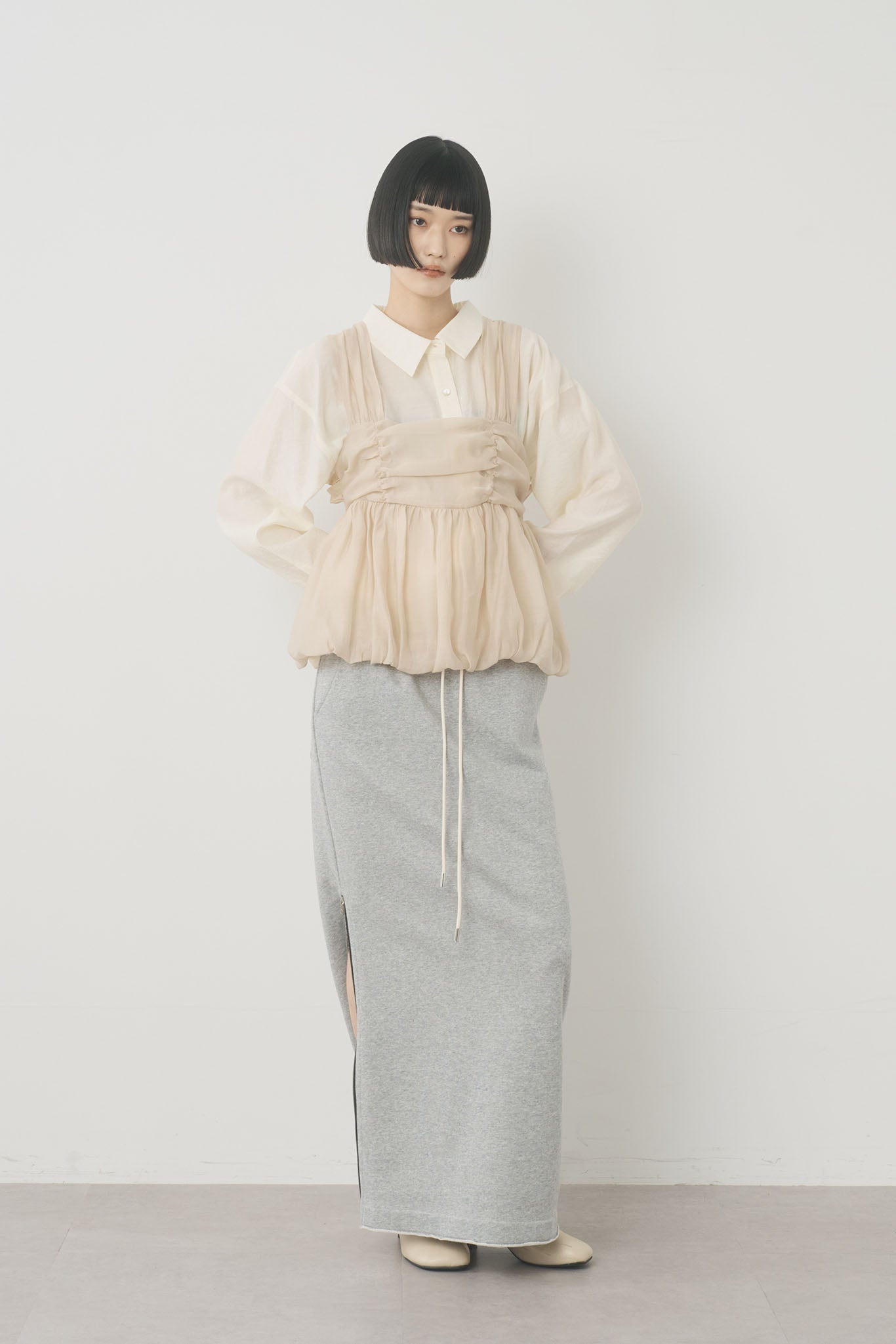 スエットジップスカート