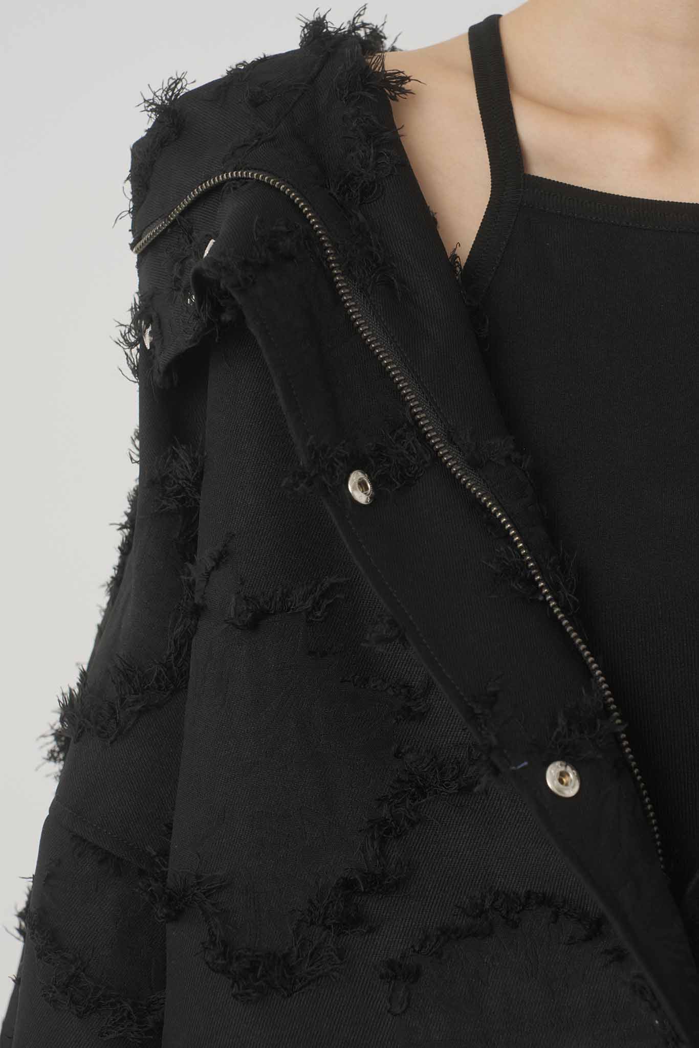 ジャガードフーデッドブルゾン