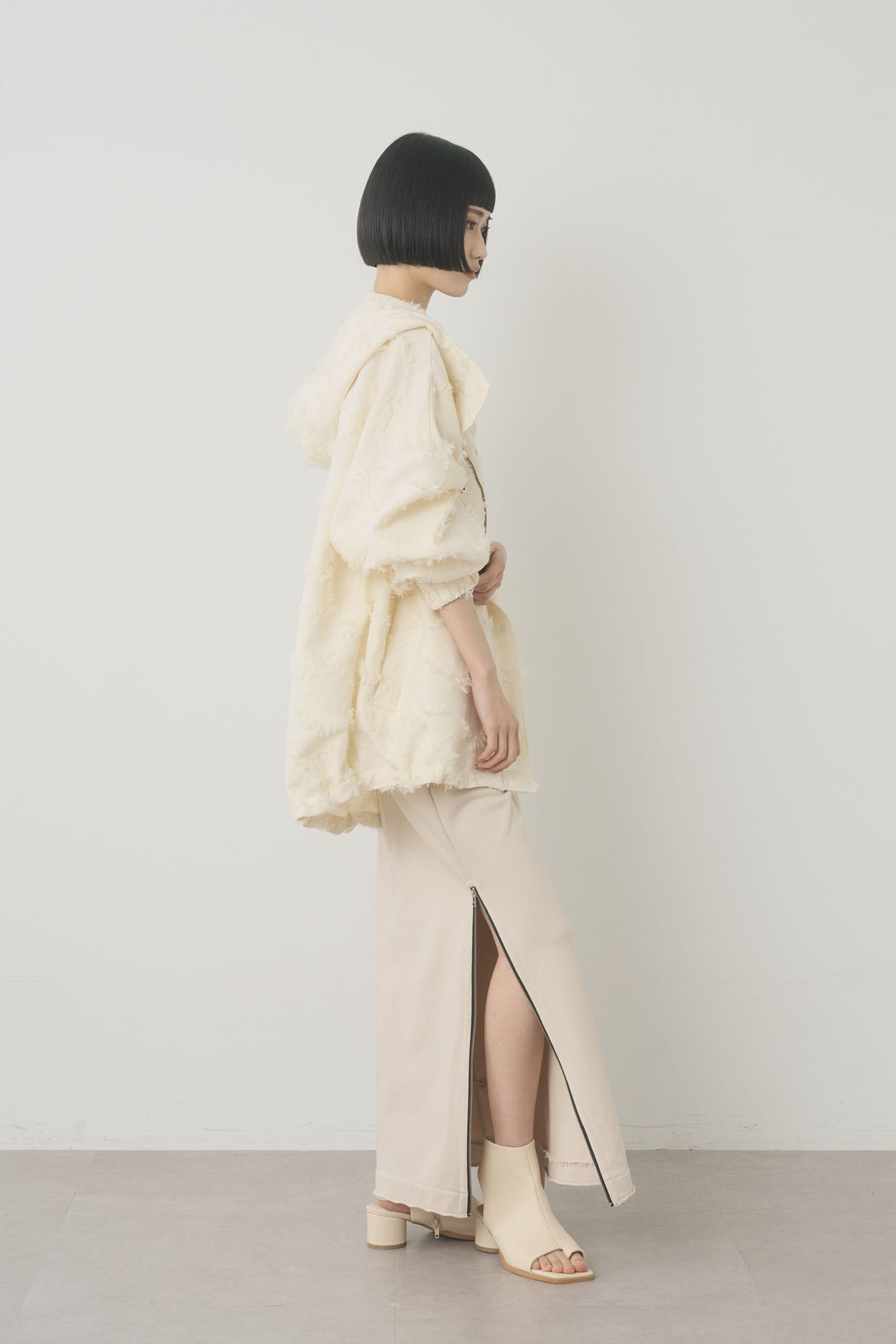 ジャガードフーデッドブルゾン