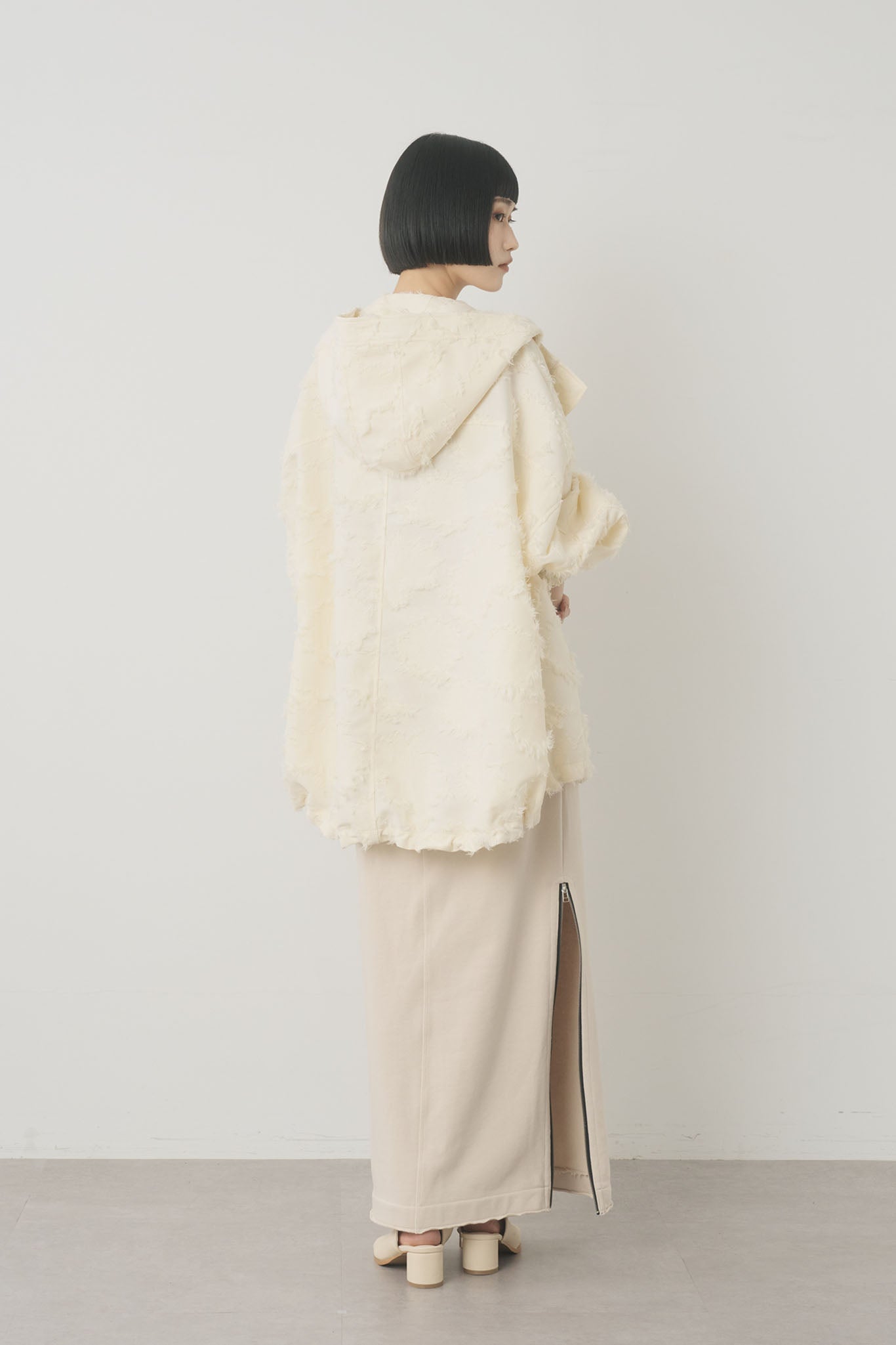 ジャガードフーデッドブルゾン